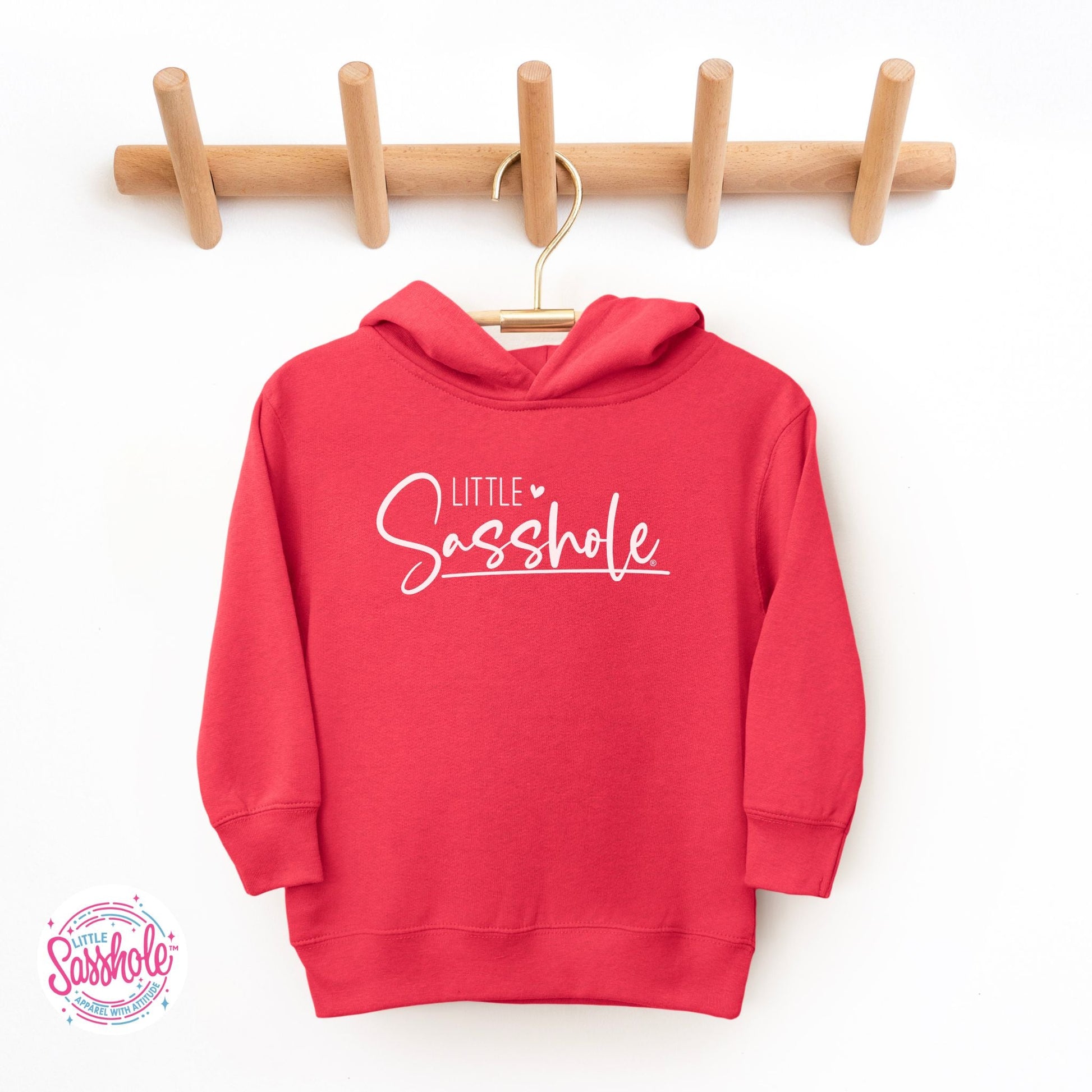 Hoodie Happiness: Little Sasshole™ Toddler Girl's Playful Pullover - Funny Graphic Tee by Sasshole® Clothing