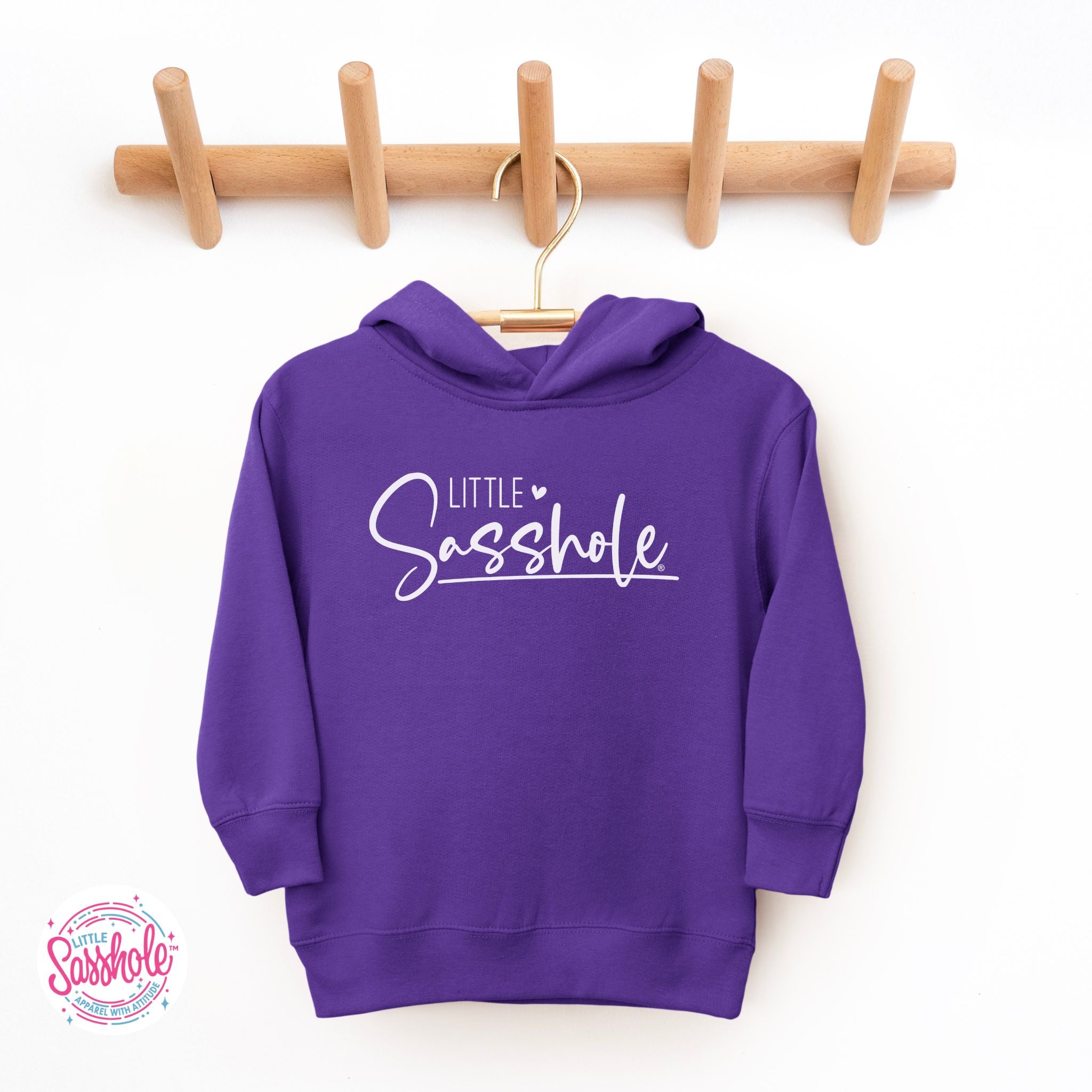 Image of Hoodie Happiness: Little Sasshole™ Toddler Girl's Playful Pullover - Funny Graphic Tee by Sasshole® Clothing