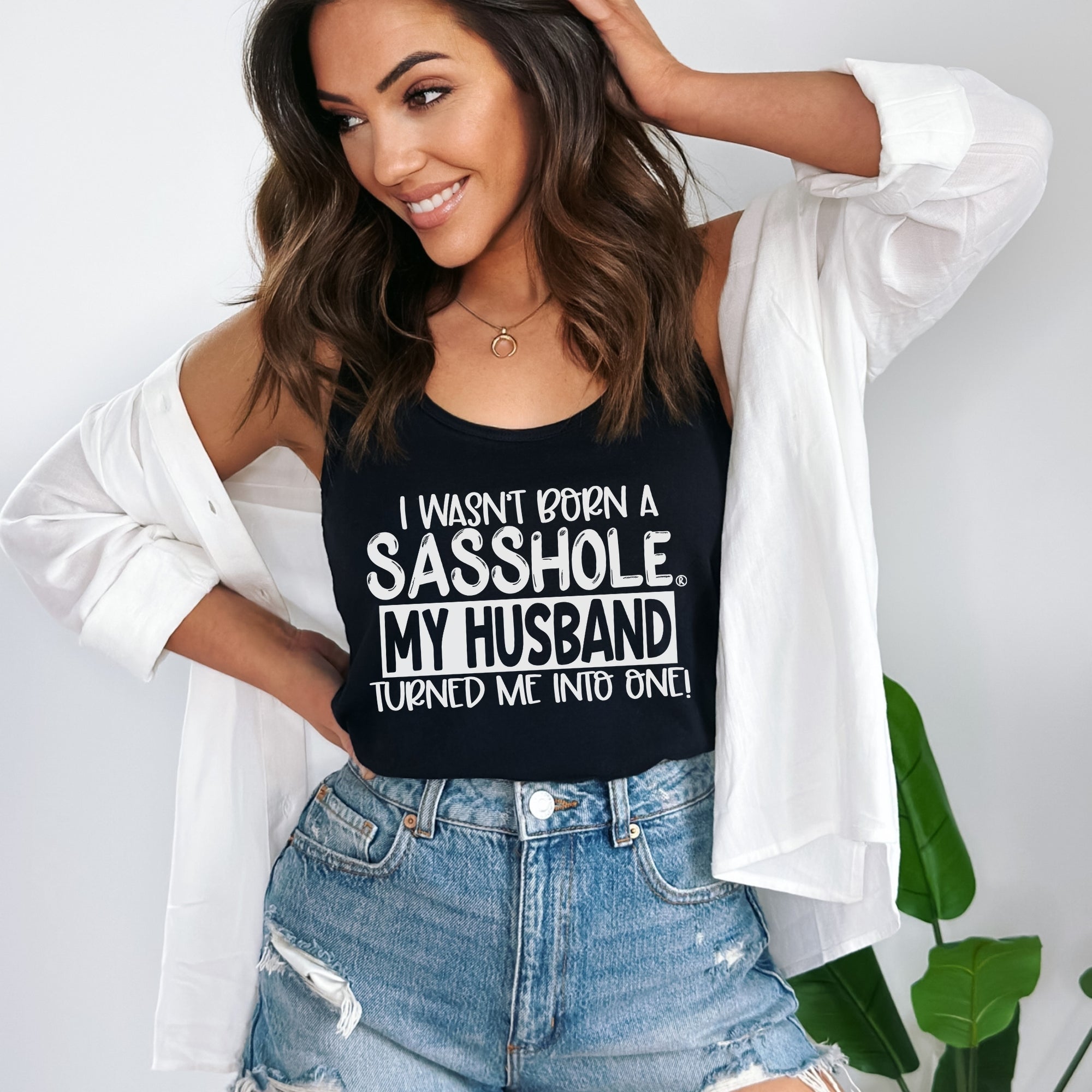 Husband’s Favorite Sasshole® – Women’s Tank Top | Funny Statement Graphic Tee | Sasshole® - Funny Graphic Tee by Sasshole® Clothing