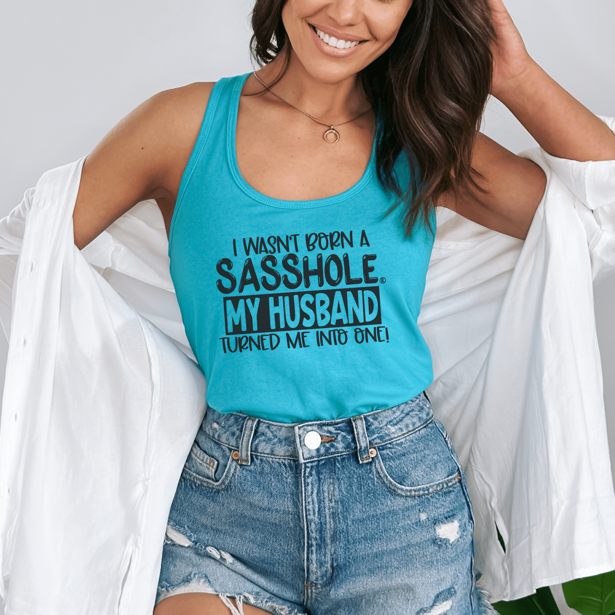Husband’s Favorite Sasshole® – Women’s Tank Top | Funny Statement Graphic Tee | Sasshole® - Funny Graphic Tee by Sasshole® Clothing