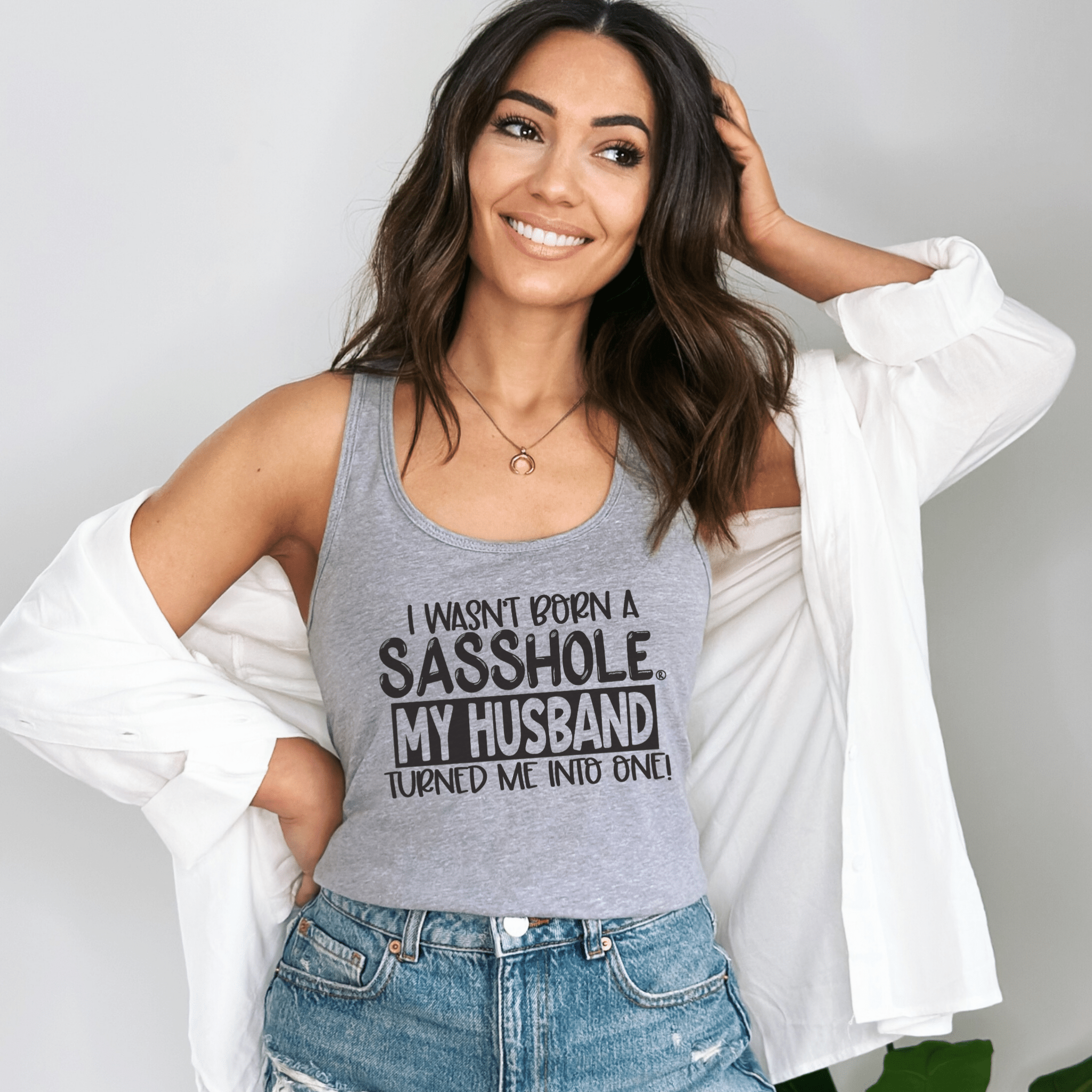 Image of Husband’s Favorite Sasshole® – Women’s Tank Top | Funny Statement Graphic Tee | Sasshole® - Funny Graphic Tee by Sasshole® Clothing