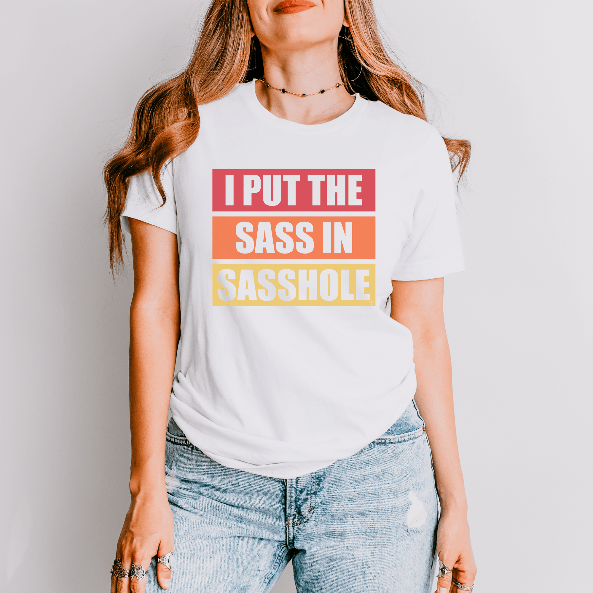 Image of I Put the Sass in Sasshole® Women's T-Shirt - Bold & Playful Style - Funny Graphic Tee by Sasshole® Clothing