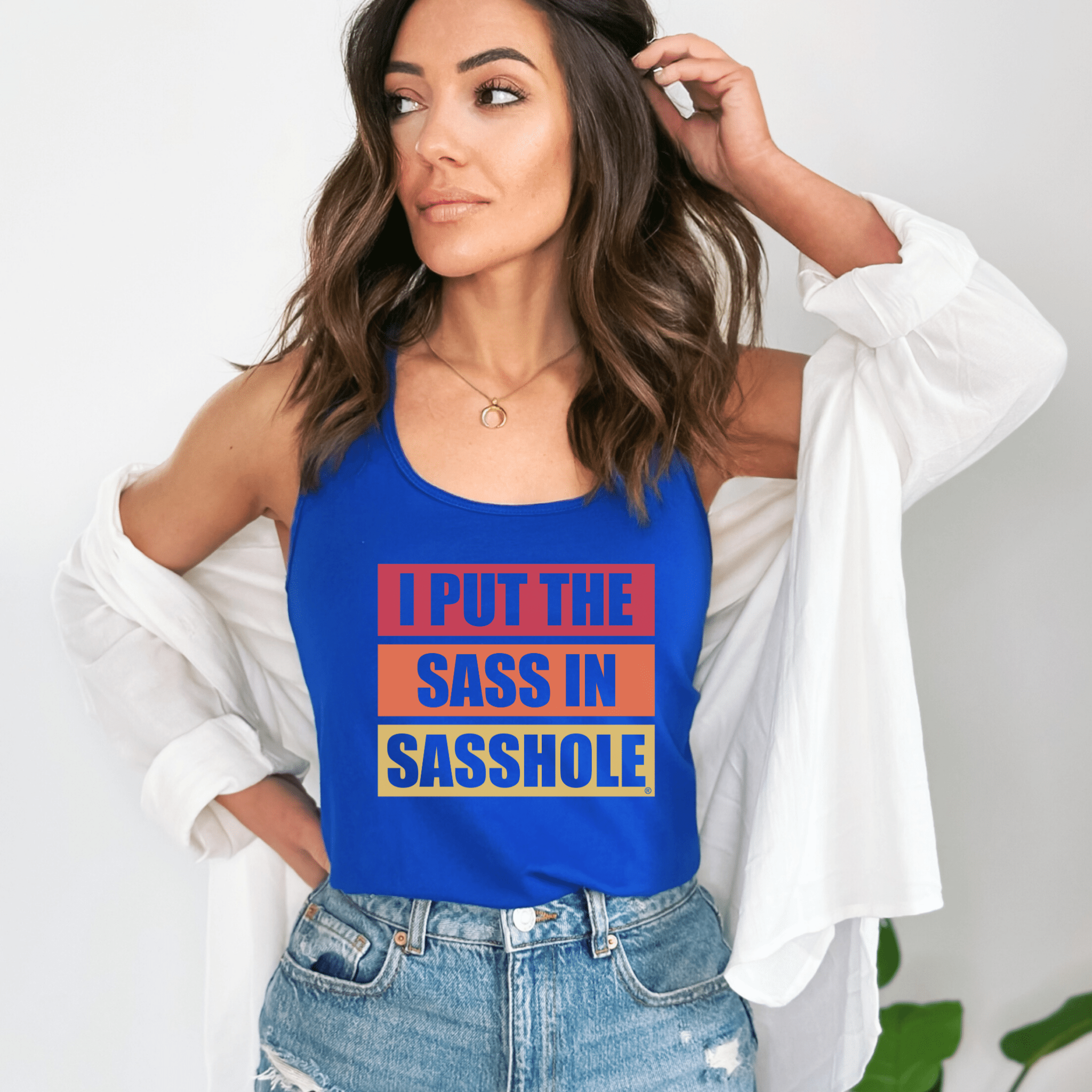 Image of I Put the Sass in Sasshole® Women's Tank Top - Bold & Playful Style - Funny Graphic Tee by Sasshole® Clothing