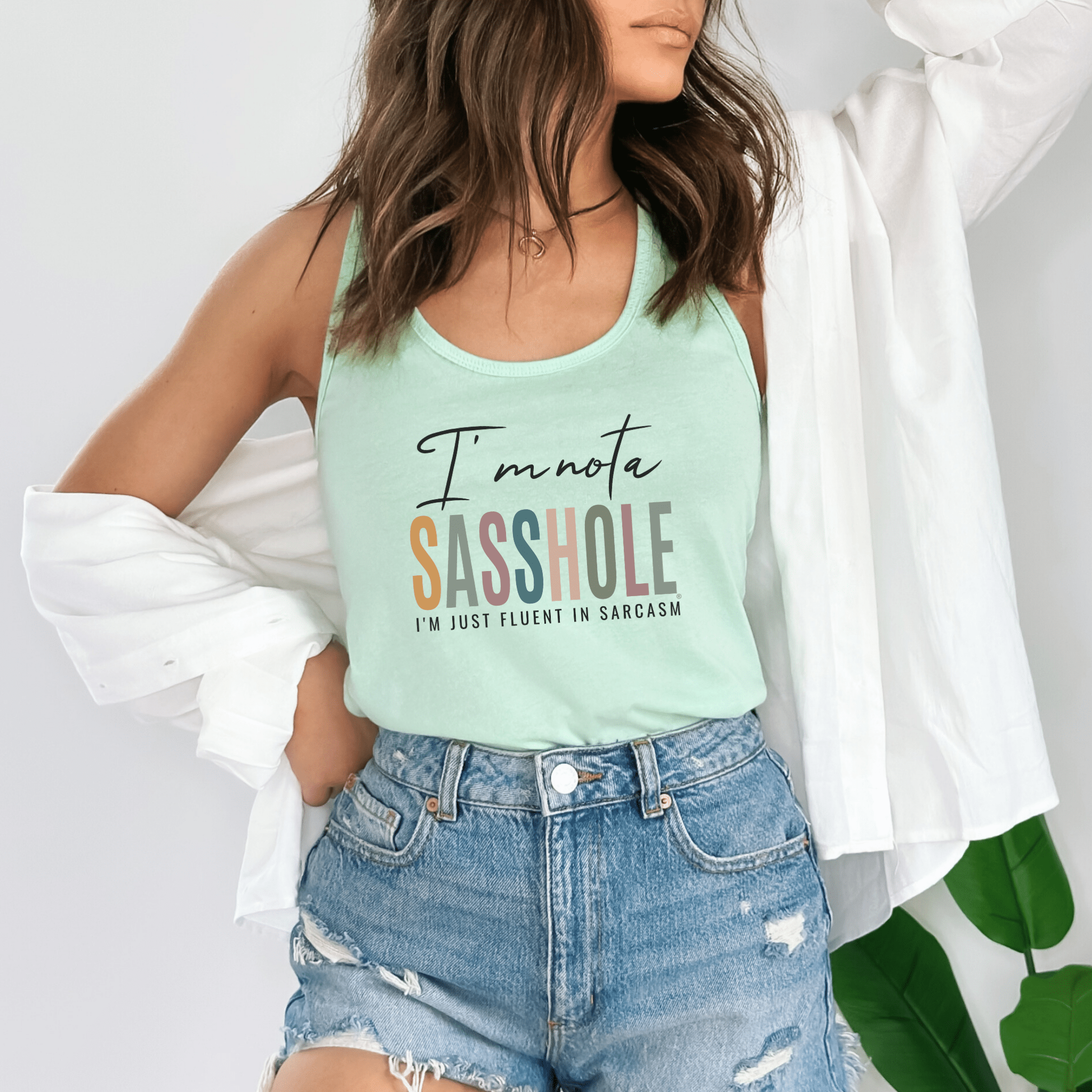 Image of I'm Not a Sasshole® Women's Tank Top - Fluent Your Sarcasm - Funny Graphic Tee by Sasshole® Clothing