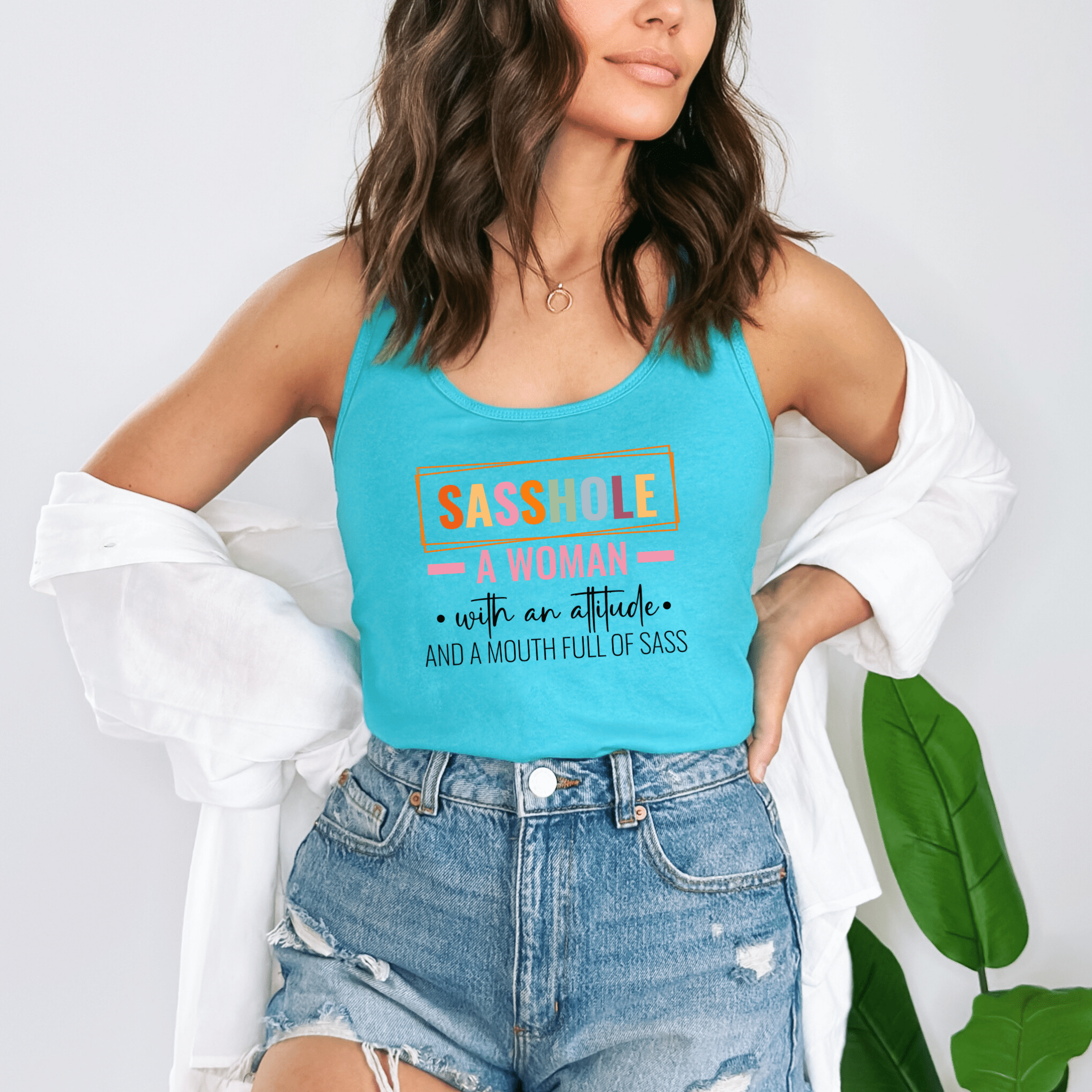 Image of I'm Not a Sasshole® Women's Tank Top - Just Allergic to BS - Funny Graphic Tee by Sasshole® Clothing
