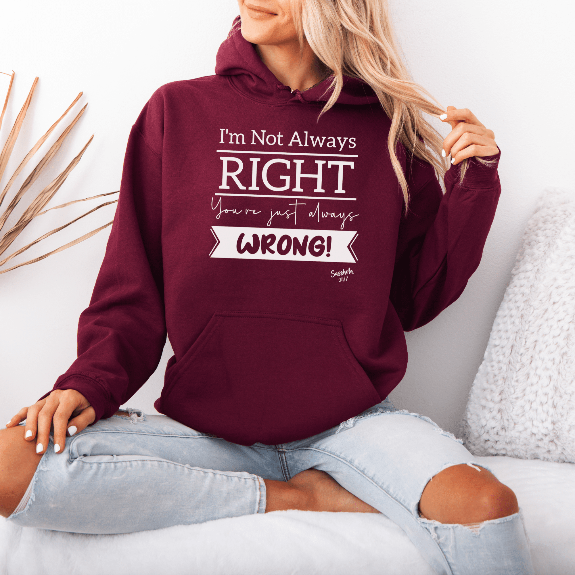 Image of I’m Not Always Right (Obviously) – Women’s Hoodie | Funny Sarcastic Graphic Tee | Sasshole® - Funny Graphic Tee by Sasshole® Clothing