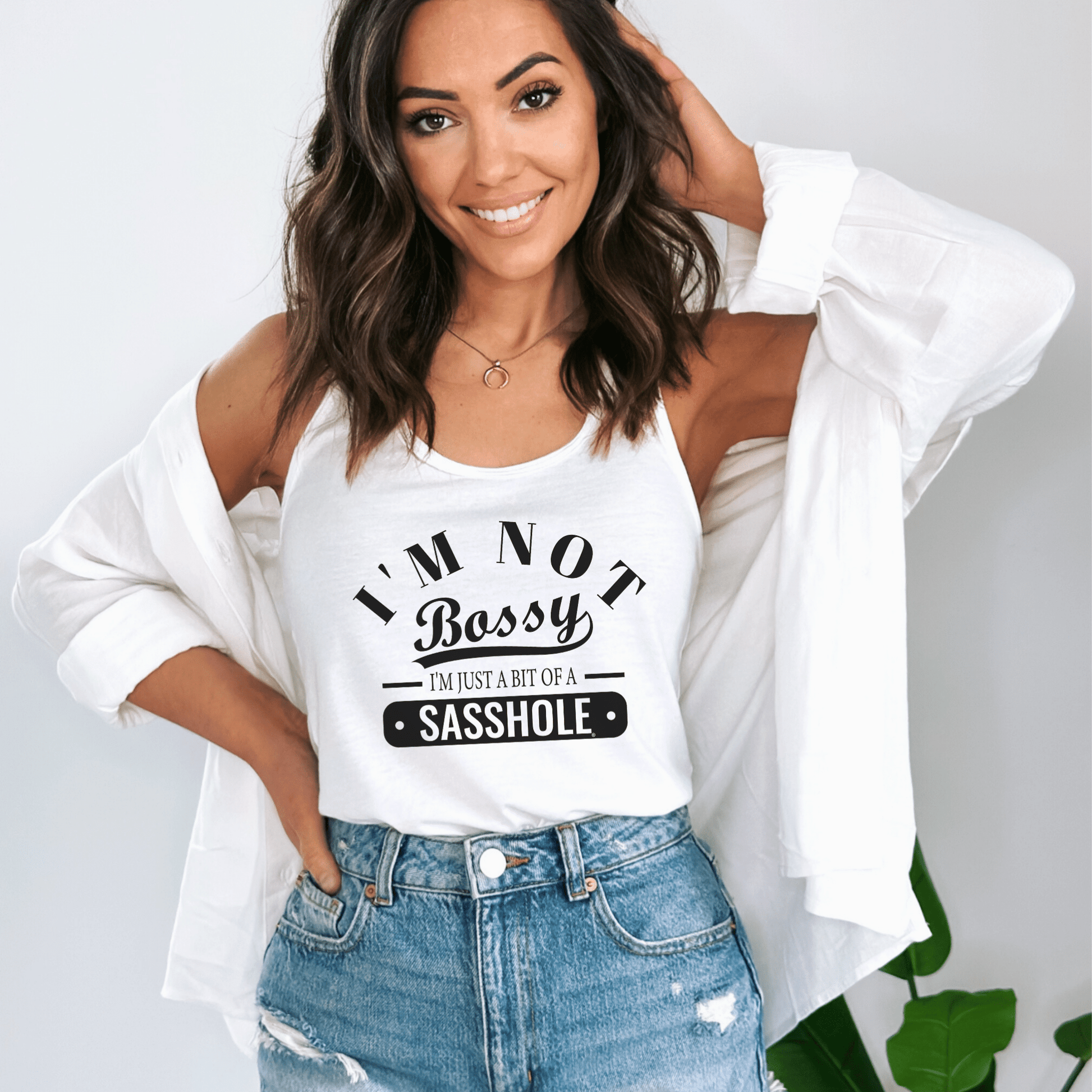 I'm Not Bossy Women's Tank Top - Just a Bit of a Sasshole® - Funny Graphic Tee by Sasshole® Clothing