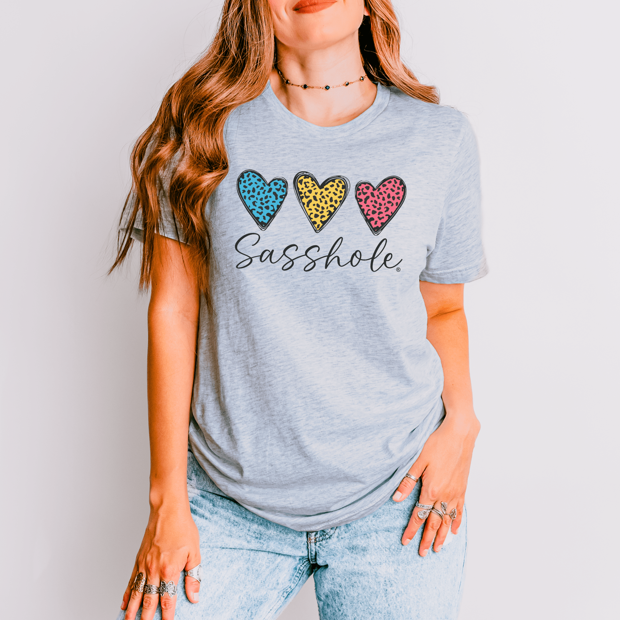 Leopard Heart Sasshole® Women's T-shirts - Wildly Chic - Funny Graphic Tee by Sasshole® Clothing