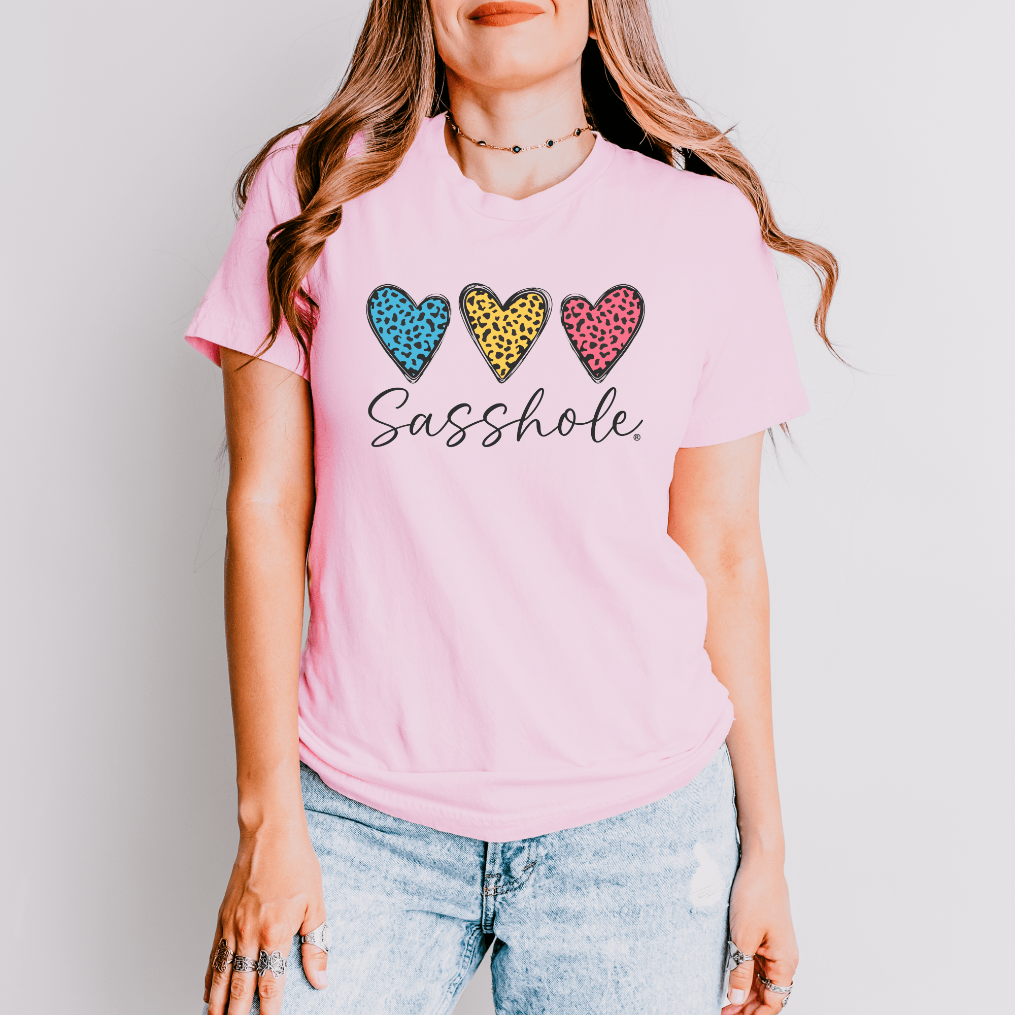 Leopard Heart Sasshole® Women's T-shirts - Wildly Chic - Funny Graphic Tee by Sasshole® Clothing