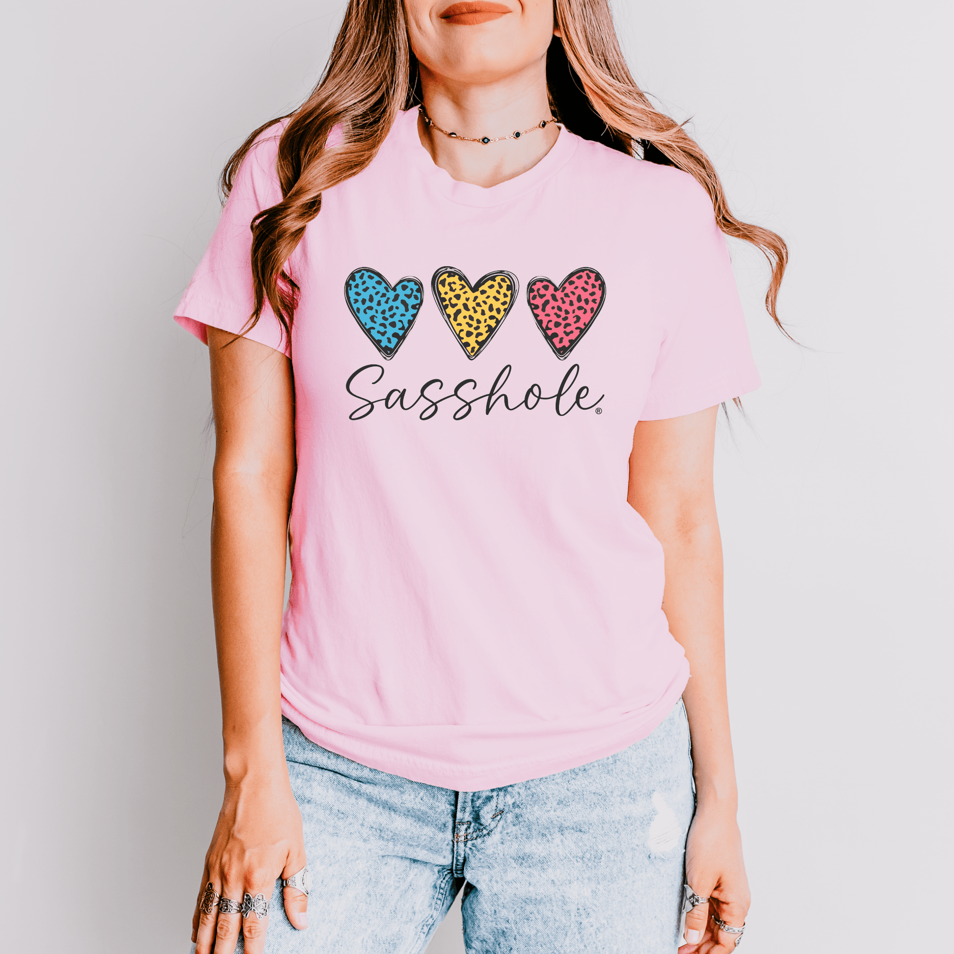 Leopard Heart Sasshole® Women's T-shirts - Wildly Chic - Funny Graphic Tee by Sasshole® Clothing