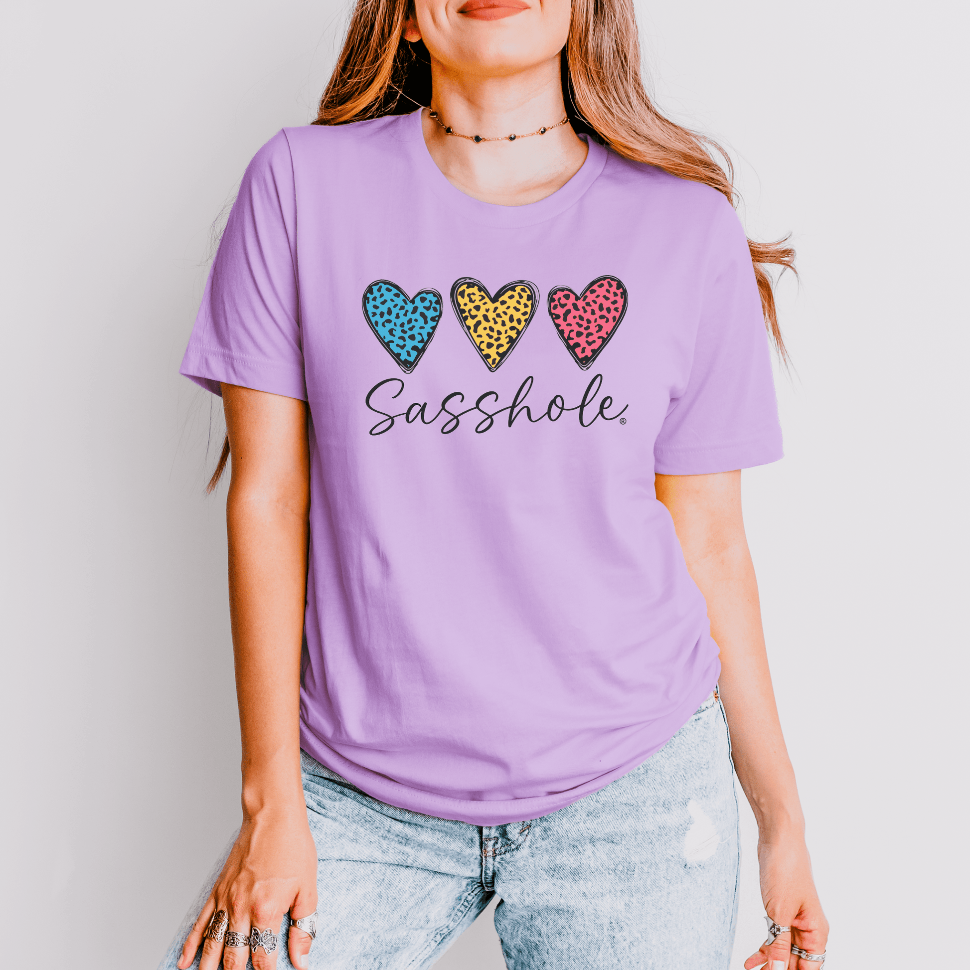 Leopard Heart Sasshole® Women's T-shirts - Wildly Chic - Funny Graphic Tee by Sasshole® Clothing