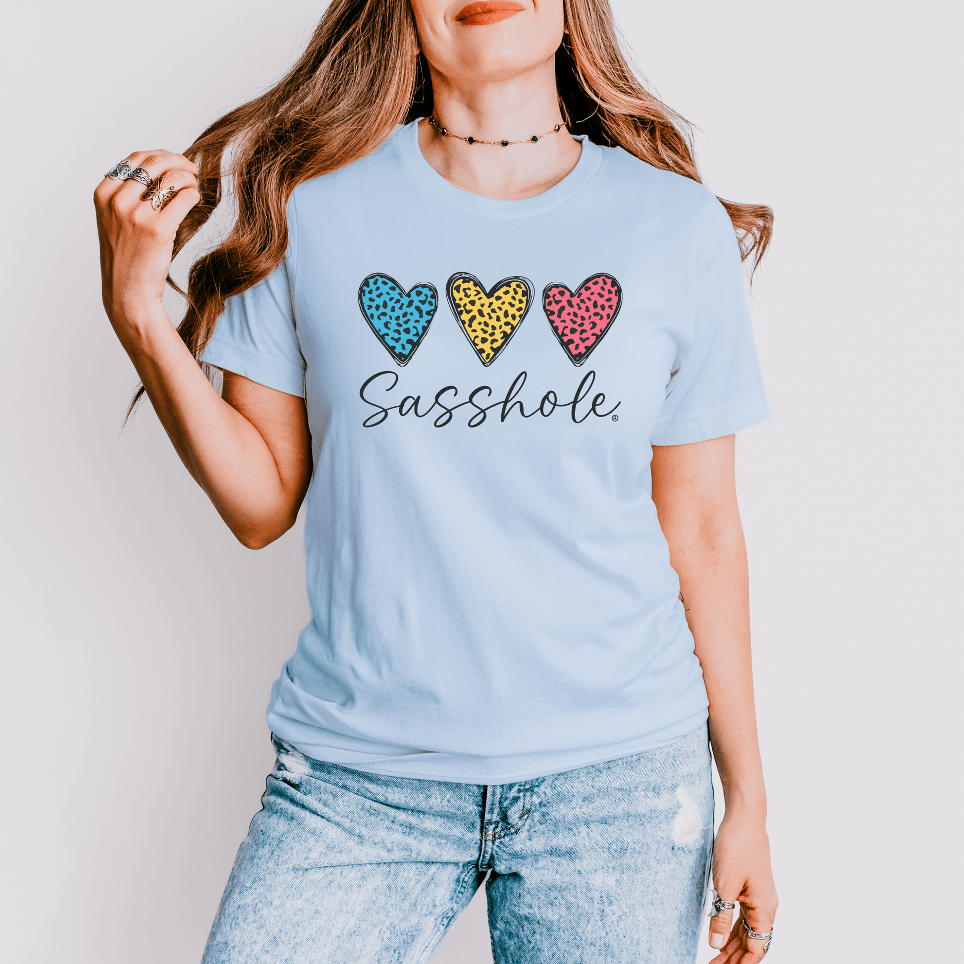 Leopard Heart Sasshole® Women's T-shirts - Wildly Chic - Funny Graphic Tee by Sasshole® Clothing