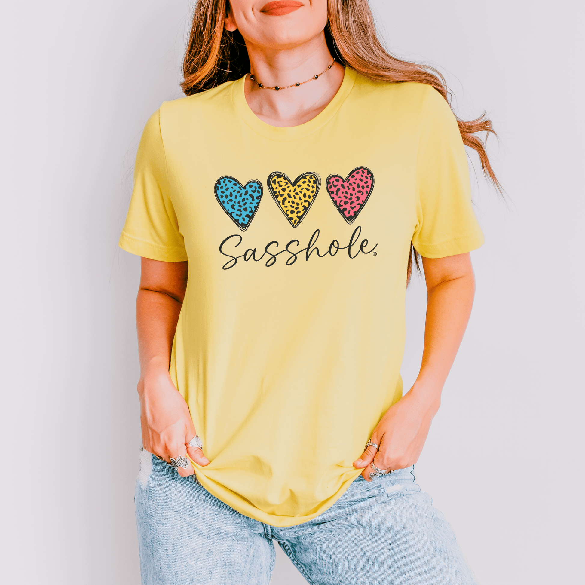 Leopard Heart Sasshole® Women's T-shirts - Wildly Chic - Funny Graphic Tee by Sasshole® Clothing