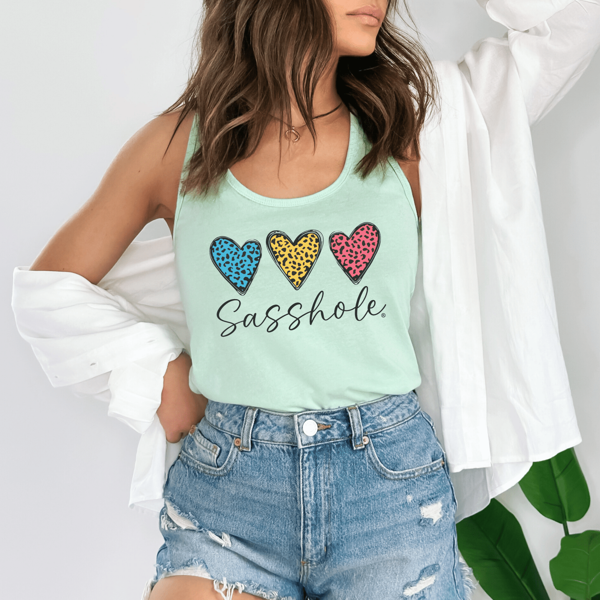 Leopard Heart Sasshole® Women's Tank Top - Wildly Sassy - Funny Graphic Tee by Sasshole® Clothing