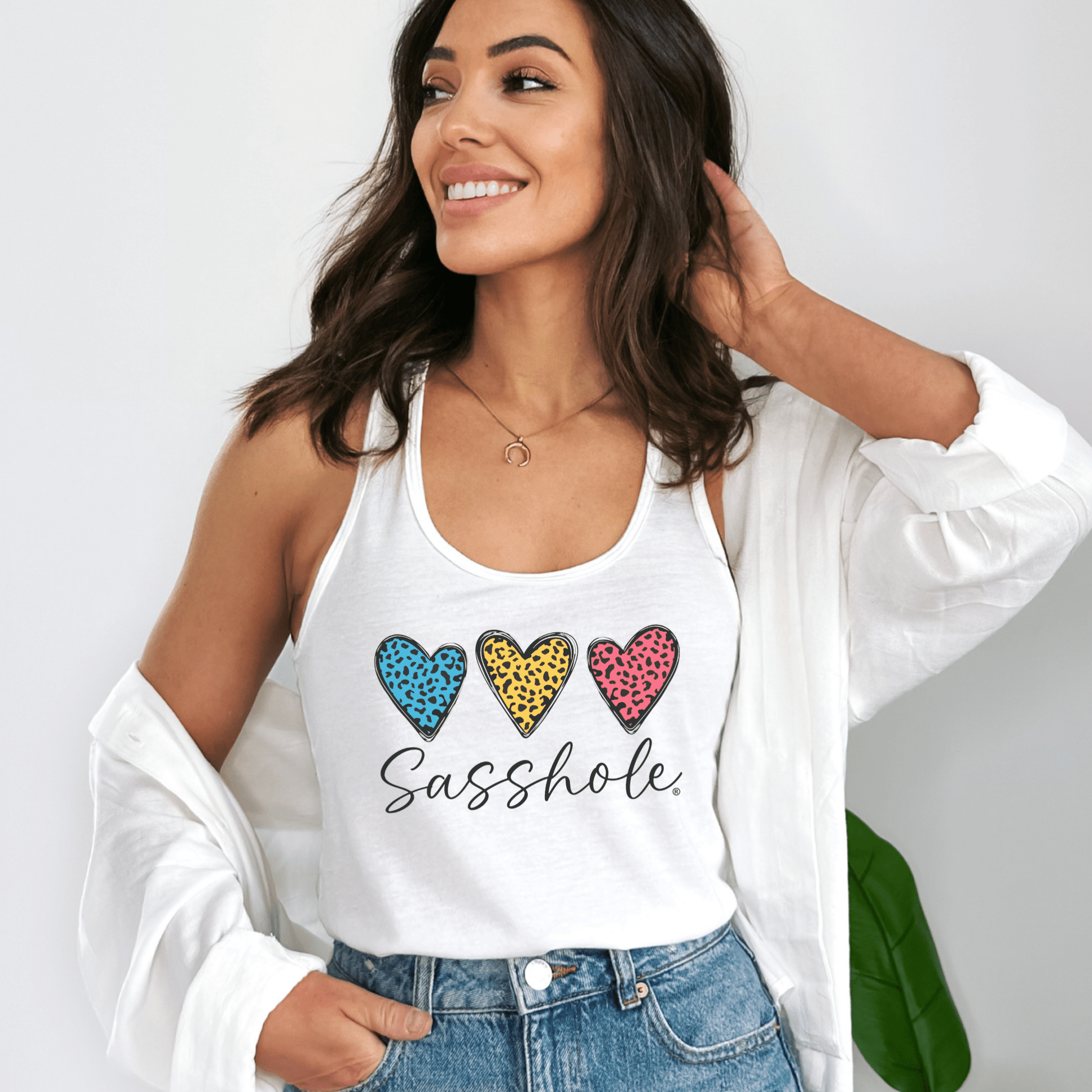 Leopard Heart Sasshole® Women's Tank Top - Wildly Sassy - Funny Graphic Tee by Sasshole® Clothing
