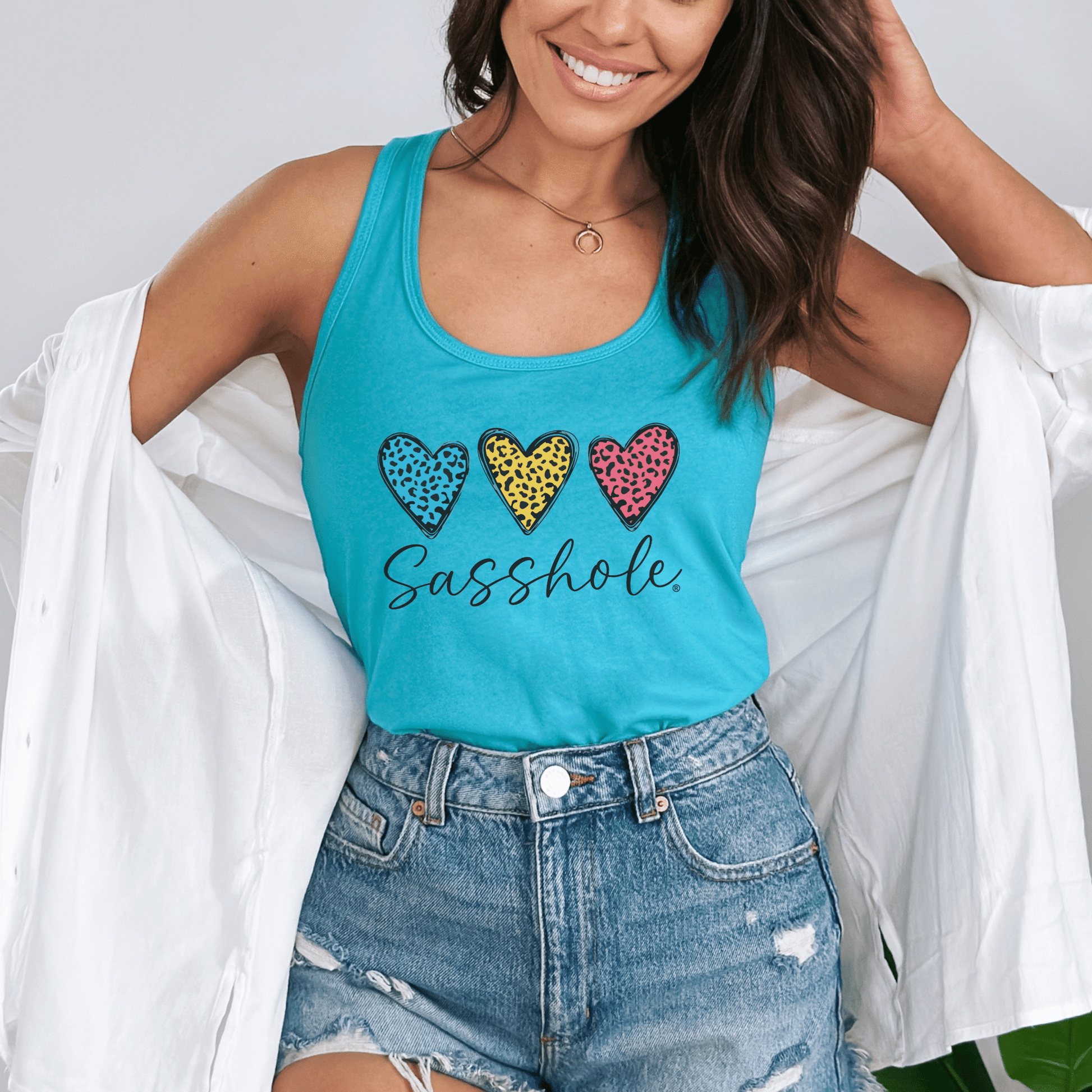 Leopard Heart Sasshole® Women's Tank Top - Wildly Sassy - Funny Graphic Tee by Sasshole® Clothing