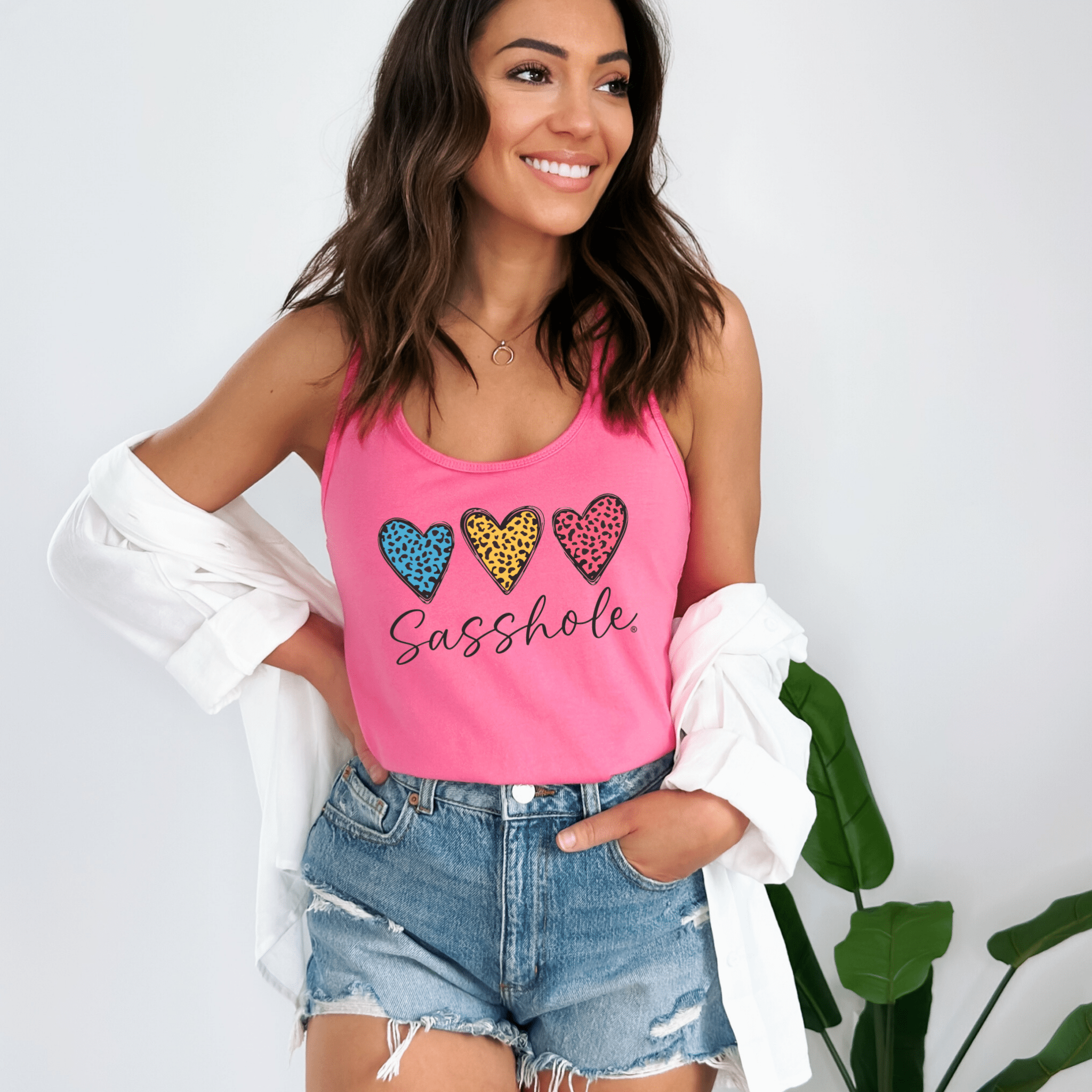 Image of Leopard Heart Sasshole® Women's Tank Top - Wildly Sassy - Funny Graphic Tee by Sasshole® Clothing