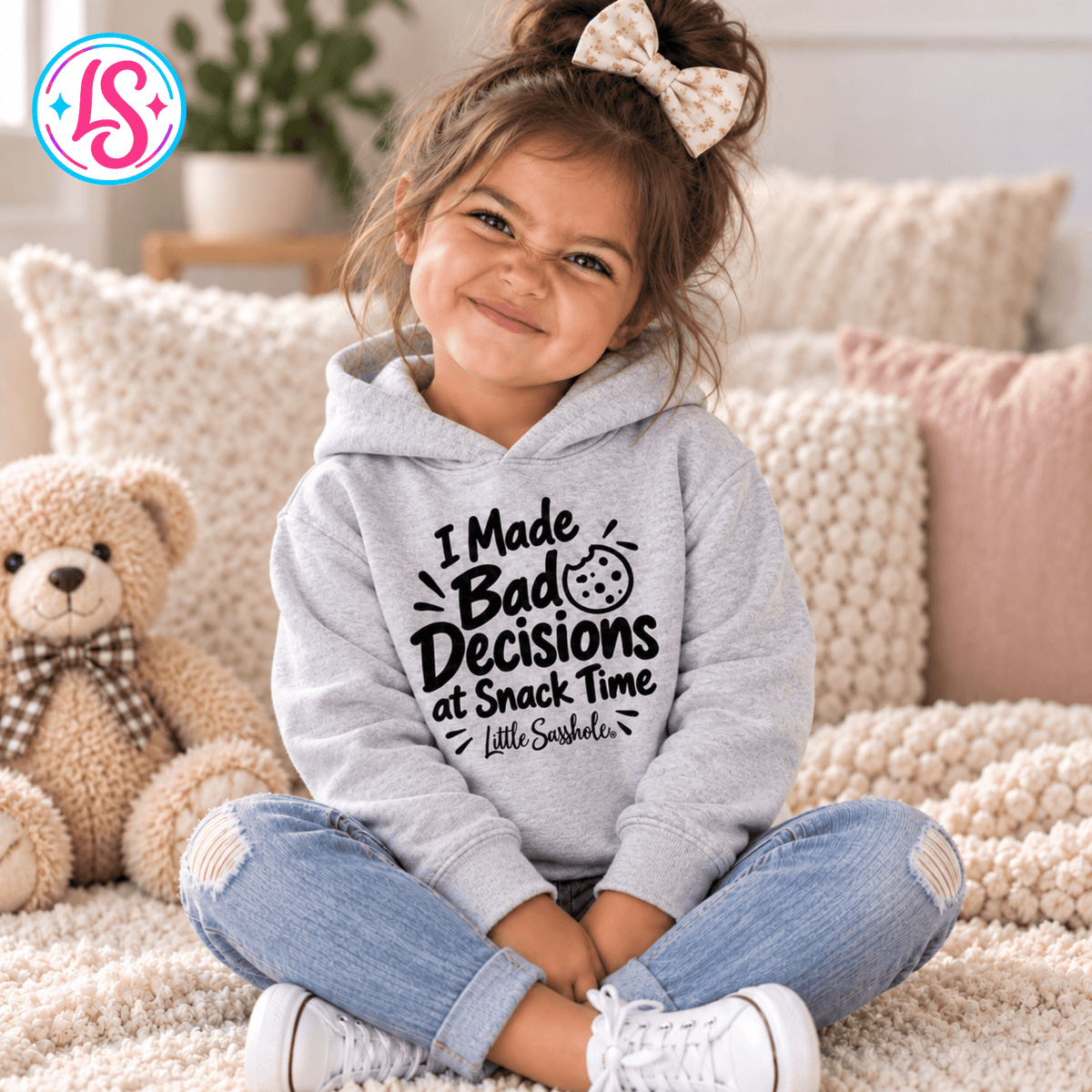 Little Sasshole® I Made Bad Decisions at Snack Time Hoodie, Funny Toddler Hoodie, Sassy Kids Sweatshirt, Snack Humor Gift - Funny Graphic Tee by Sasshole® Clothing
