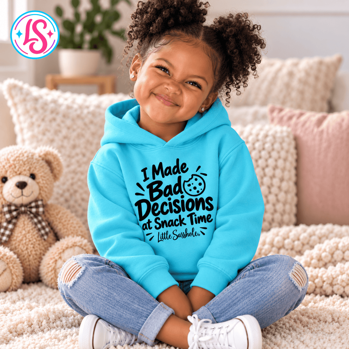 Little Sasshole® I Made Bad Decisions at Snack Time Hoodie, Funny Toddler Hoodie, Sassy Kids Sweatshirt, Snack Humor Gift - Funny Graphic Tee by Sasshole® Clothing