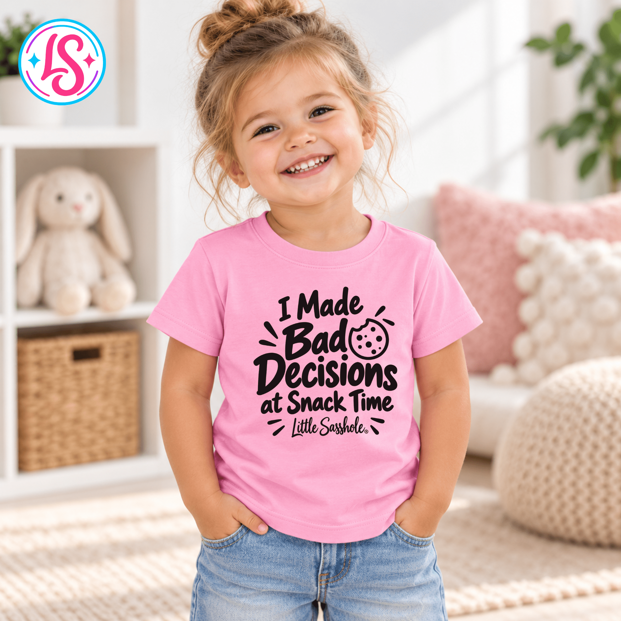 Little Sasshole® I Made Bad Decisions at Snack Time Shirt, Funny Toddler Tee, Sassy Kids Graphic T-Shirt, Snack Lover Gift - Funny Graphic Tee by Sasshole® Clothing
