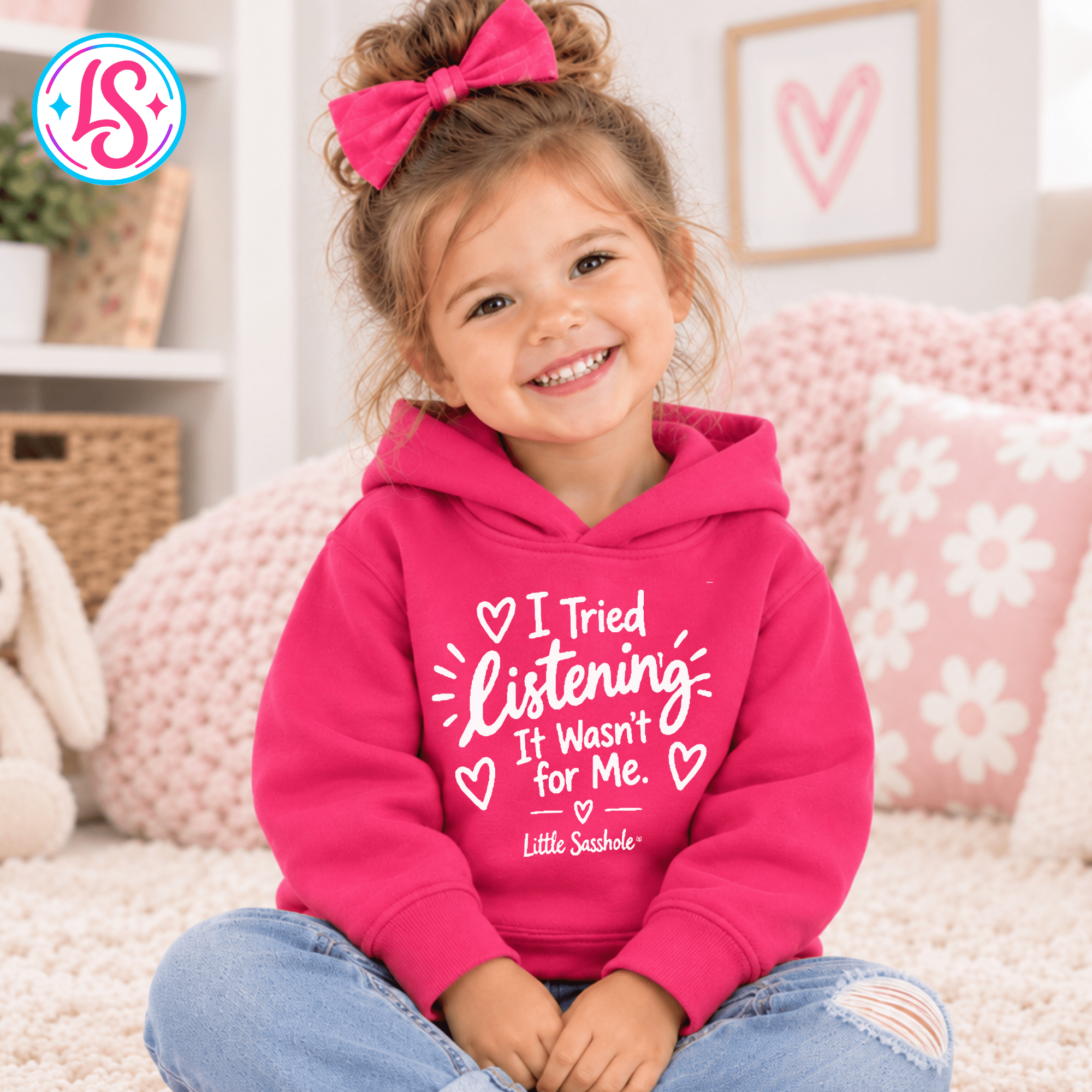 Image of Little Sasshole® I Tried Listening It Wasnt for Me Hoodie, Funny Toddler Hoodie, Sassy Girl Sweatshirt, Toddler Humor Gift - Funny Graphic Tee by Sasshole® Clothing