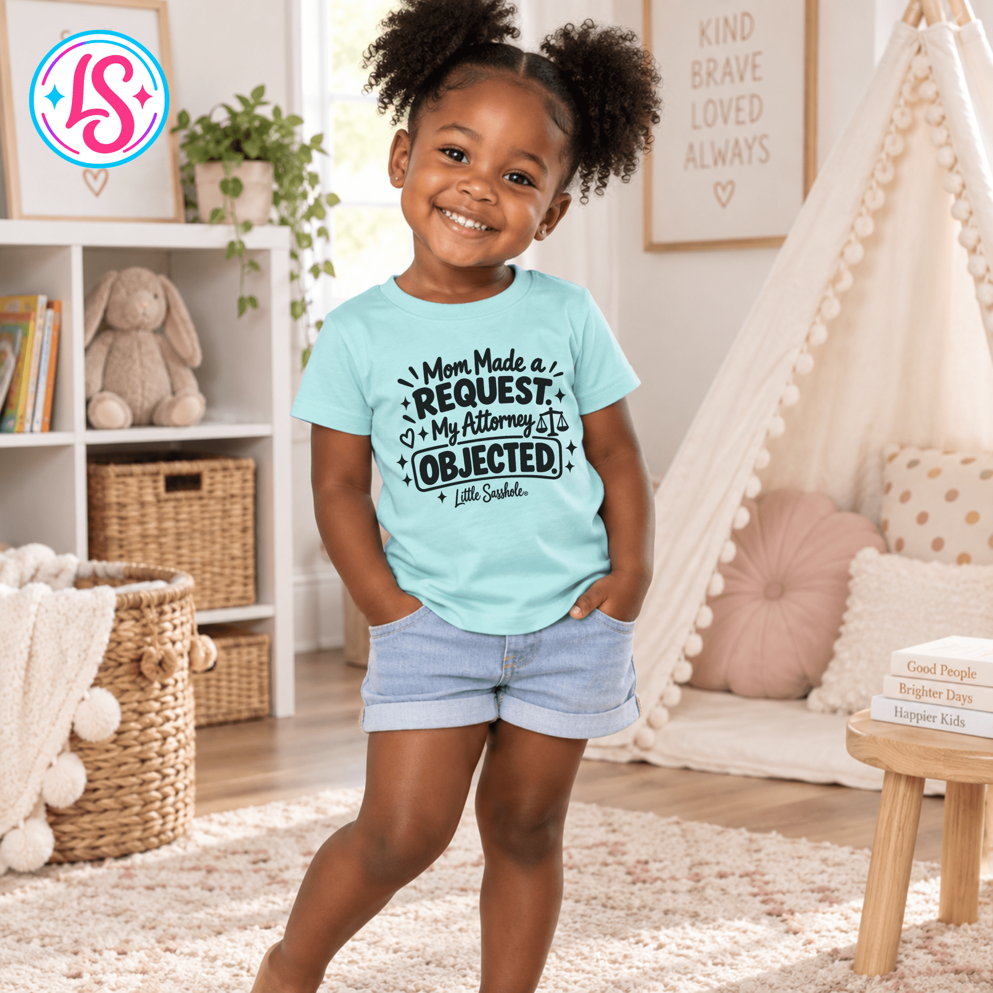 Image of Little Sasshole® Mom Made a Request My Attorney Objected Shirt, Funny Toddler Tee, Sassy Kids Graphic T-Shirt, Lawyer Humor Gift - Funny Graphic Tee by Sasshole® Clothing