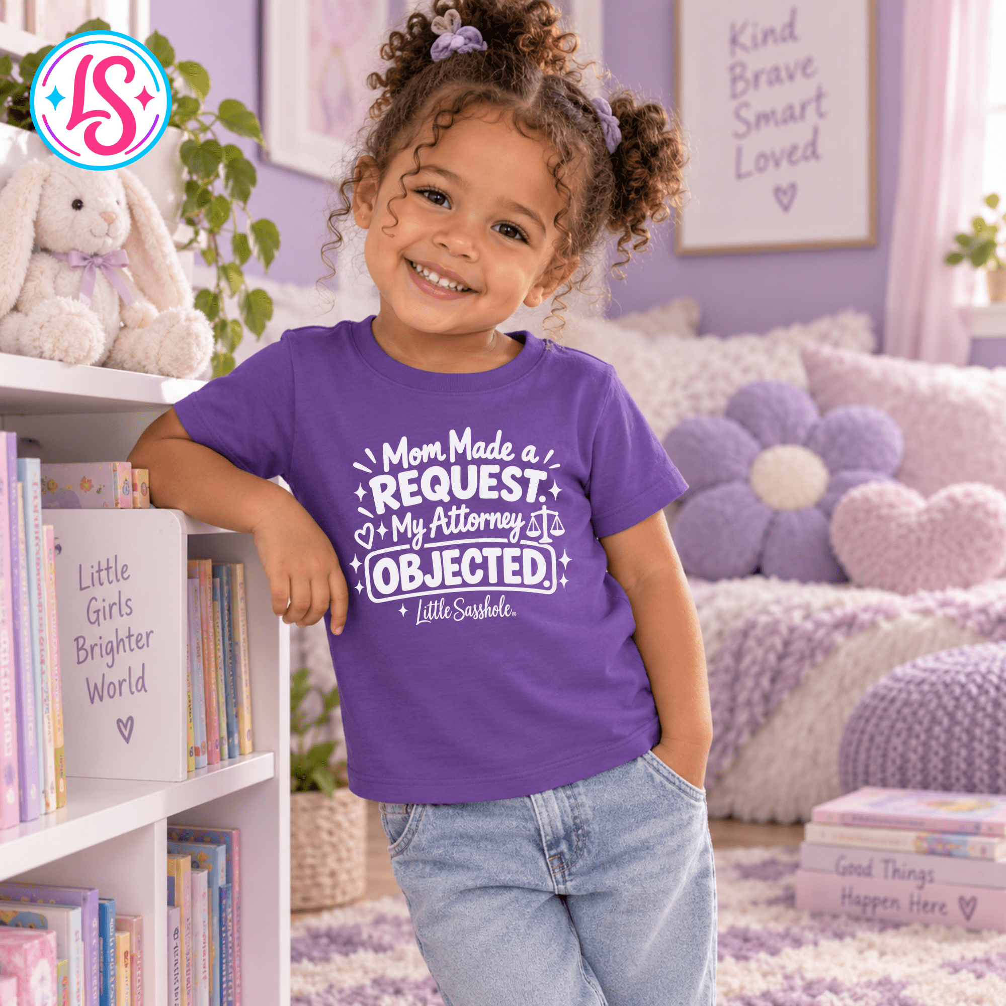 Image of Little Sasshole® Mom Made a Request My Attorney Objected Shirt, Funny Toddler Tee, Sassy Kids Graphic T-Shirt, Lawyer Humor Gift - Funny Graphic Tee by Sasshole® Clothing