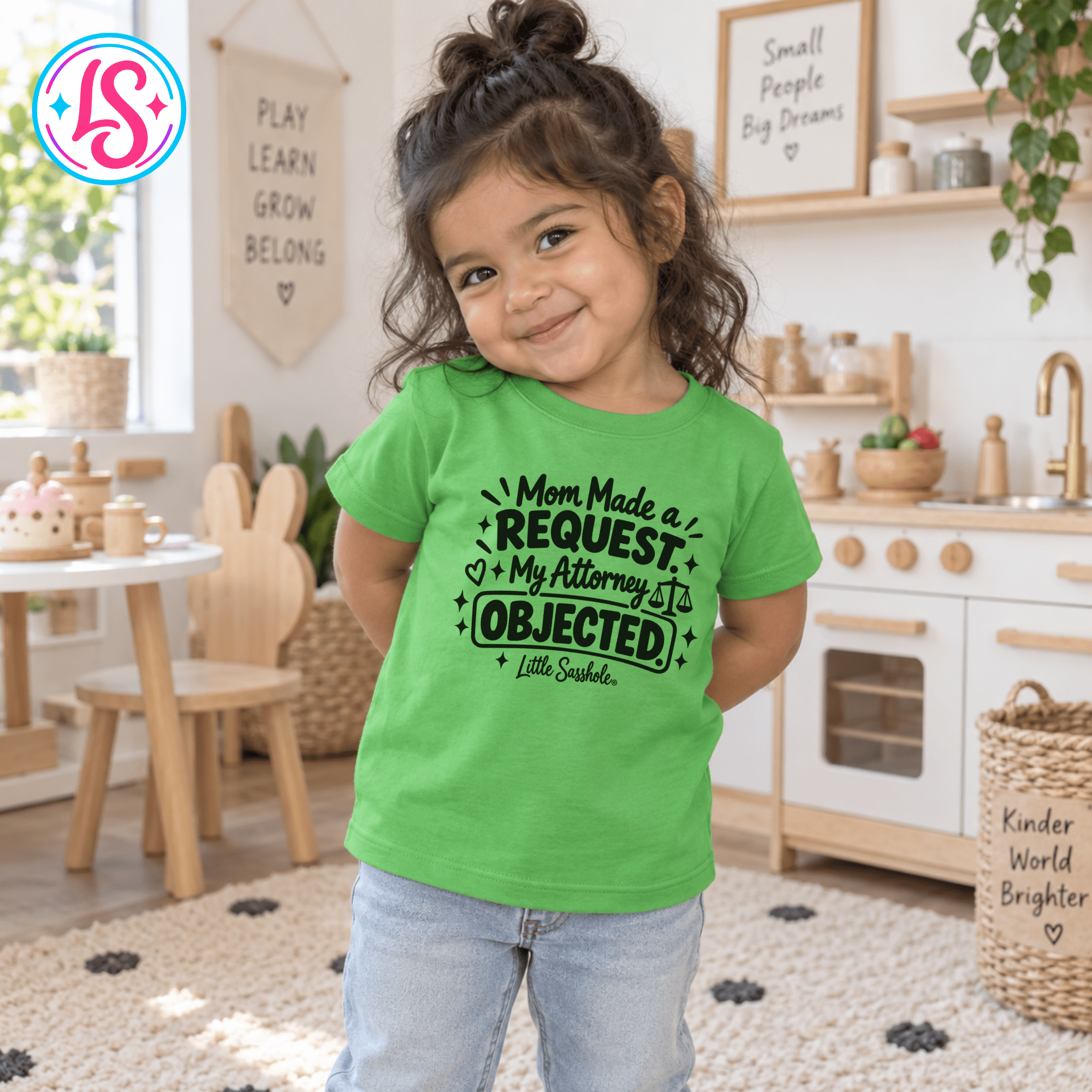 Image of Little Sasshole® Mom Made a Request My Attorney Objected Shirt, Funny Toddler Tee, Sassy Kids Graphic T-Shirt, Lawyer Humor Gift - Funny Graphic Tee by Sasshole® Clothing