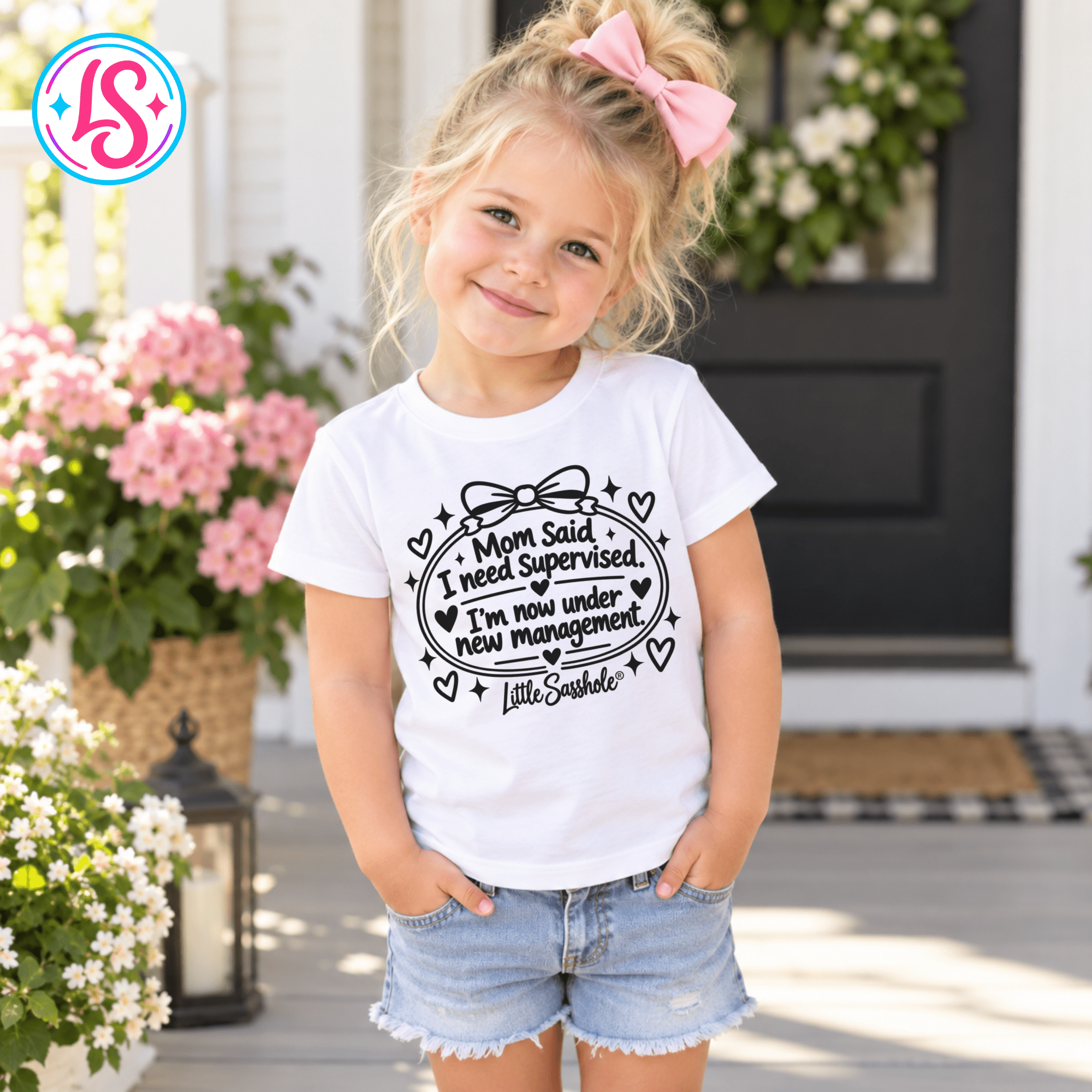 Image of Little Sasshole® Mom Said I Need Supervised Shirt, Funny Toddler Tee, Sassy Kids Graphic T-Shirt, New Management Toddler Gift - Funny Graphic Tee by Sasshole® Clothing