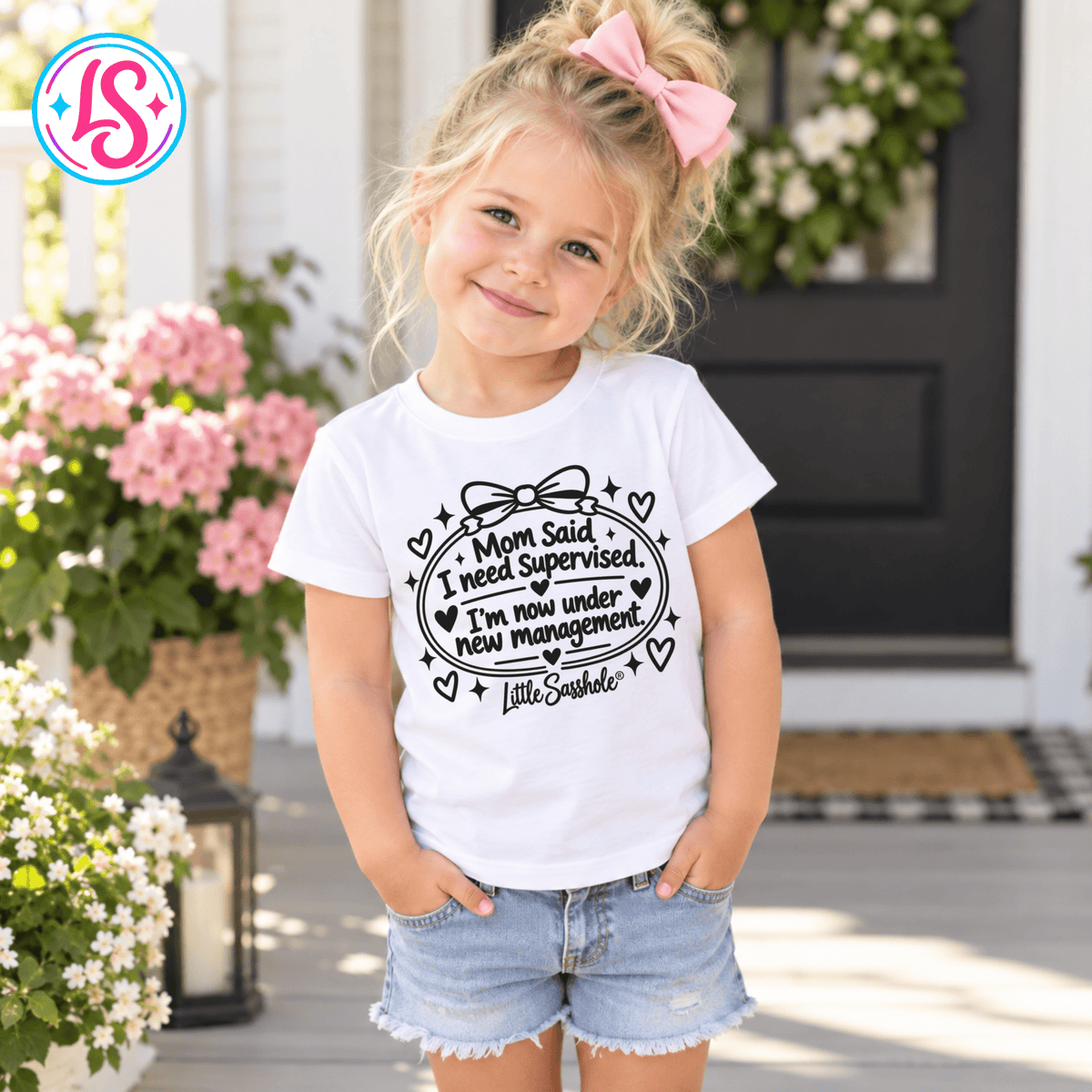 Little Sasshole® Mom Said I Need Supervised Shirt, Funny Toddler Tee, Sassy Kids Graphic T-Shirt, New Management Toddler Gift - Funny Graphic Tee by Sasshole® Clothing