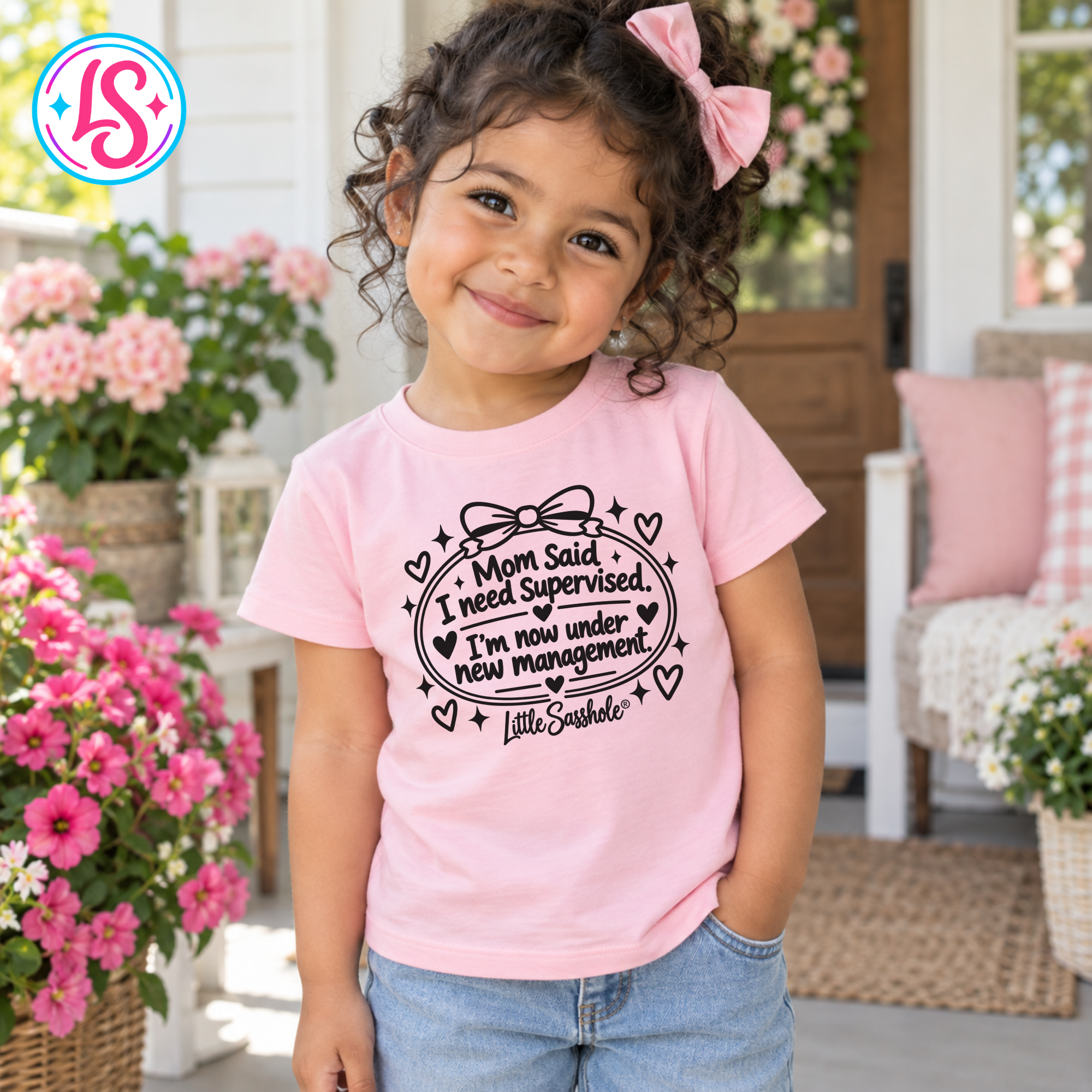 Image of Little Sasshole® Mom Said I Need Supervised Shirt, Funny Toddler Tee, Sassy Kids Graphic T-Shirt, New Management Toddler Gift - Funny Graphic Tee by Sasshole® Clothing