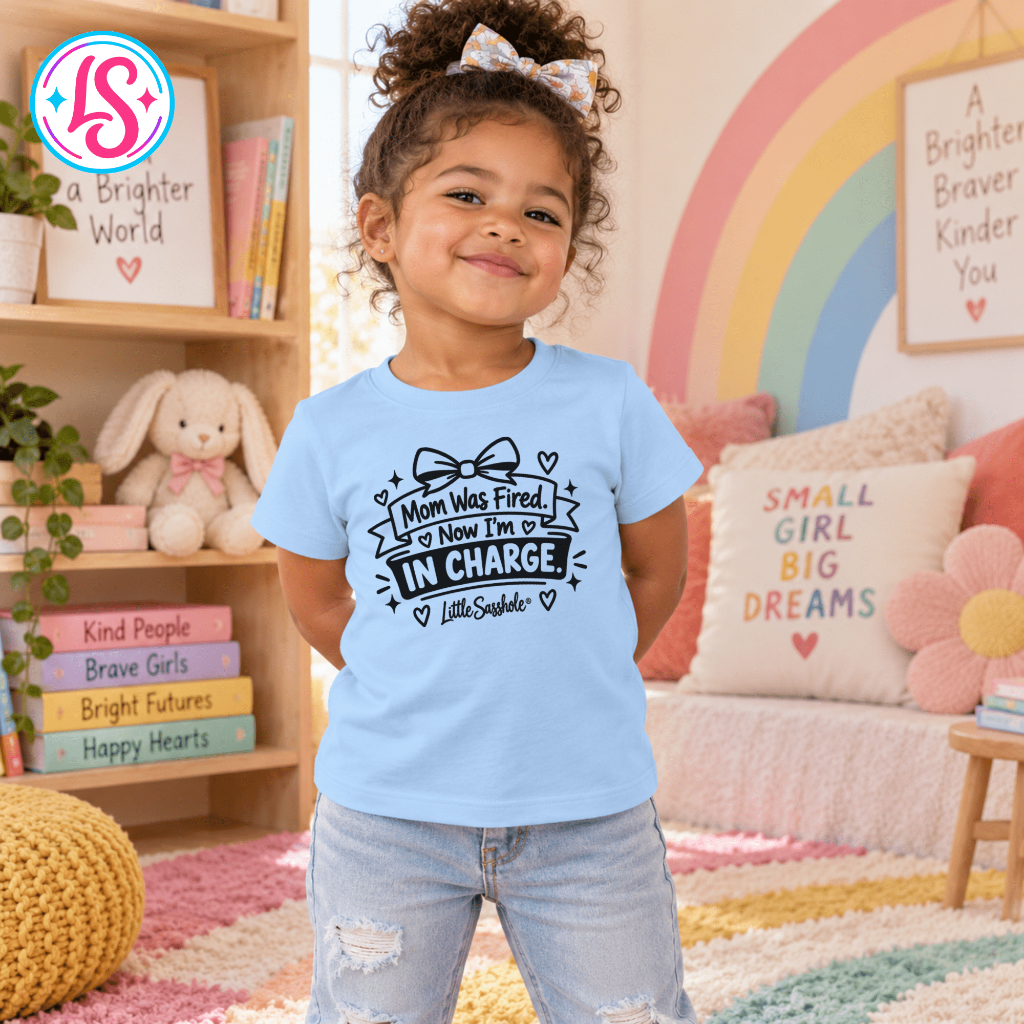 Image of Little Sasshole® Mom Was Fired Now I'm In Charge Shirt, Funny Toddler Tee, Sassy Kids Graphic T-Shirt, Toddler Humor Gift - Funny Graphic Tee by Sasshole® Clothing