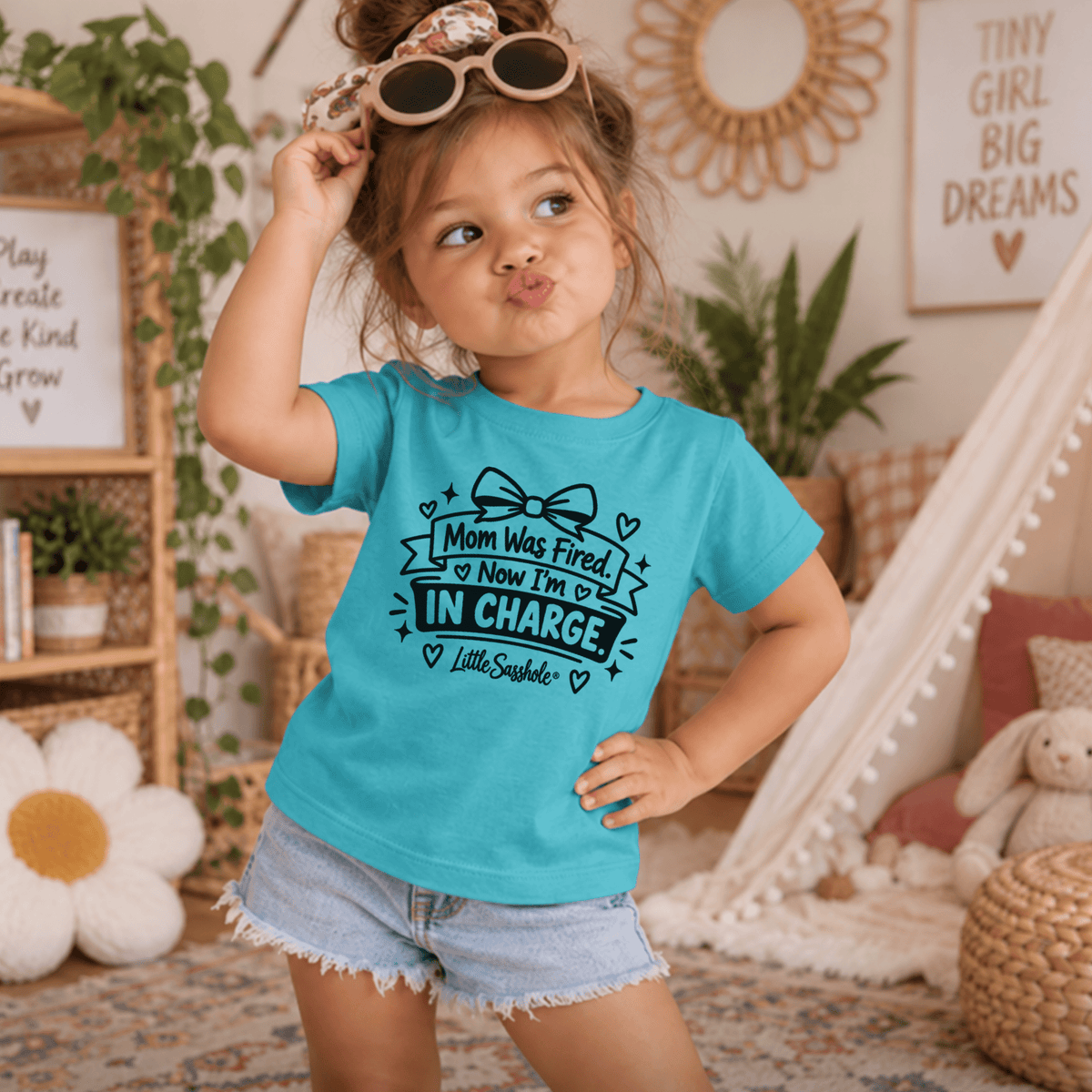 Little Sasshole® Mom Was Fired Now I'm In Charge Shirt, Funny Toddler Tee, Sassy Kids Graphic T-Shirt, Toddler Humor Gift - Funny Graphic Tee by Sasshole® Clothing