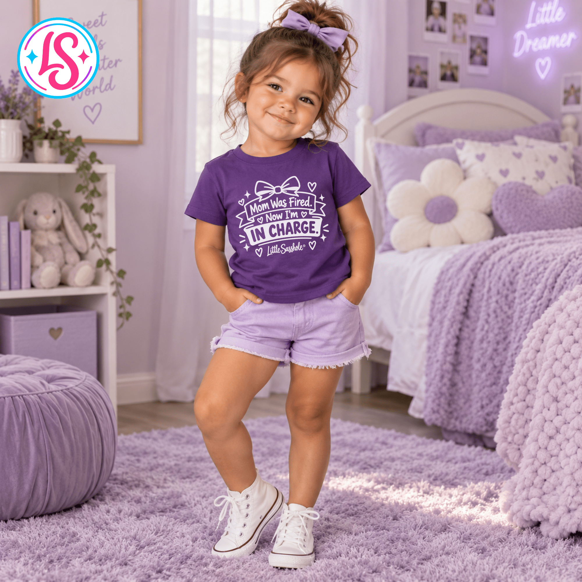 Image of Little Sasshole® Mom Was Fired Now I'm In Charge Shirt, Funny Toddler Tee, Sassy Kids Graphic T-Shirt, Toddler Humor Gift - Funny Graphic Tee by Sasshole® Clothing