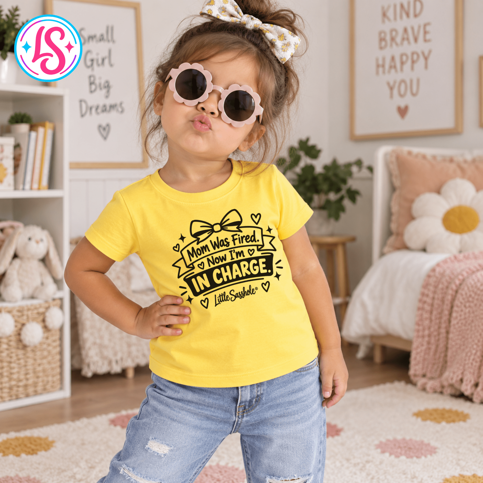 Little Sasshole® Mom Was Fired Now I'm In Charge Shirt, Funny Toddler Tee, Sassy Kids Graphic T-Shirt, Toddler Humor Gift - Funny Graphic Tee by Sasshole® Clothing