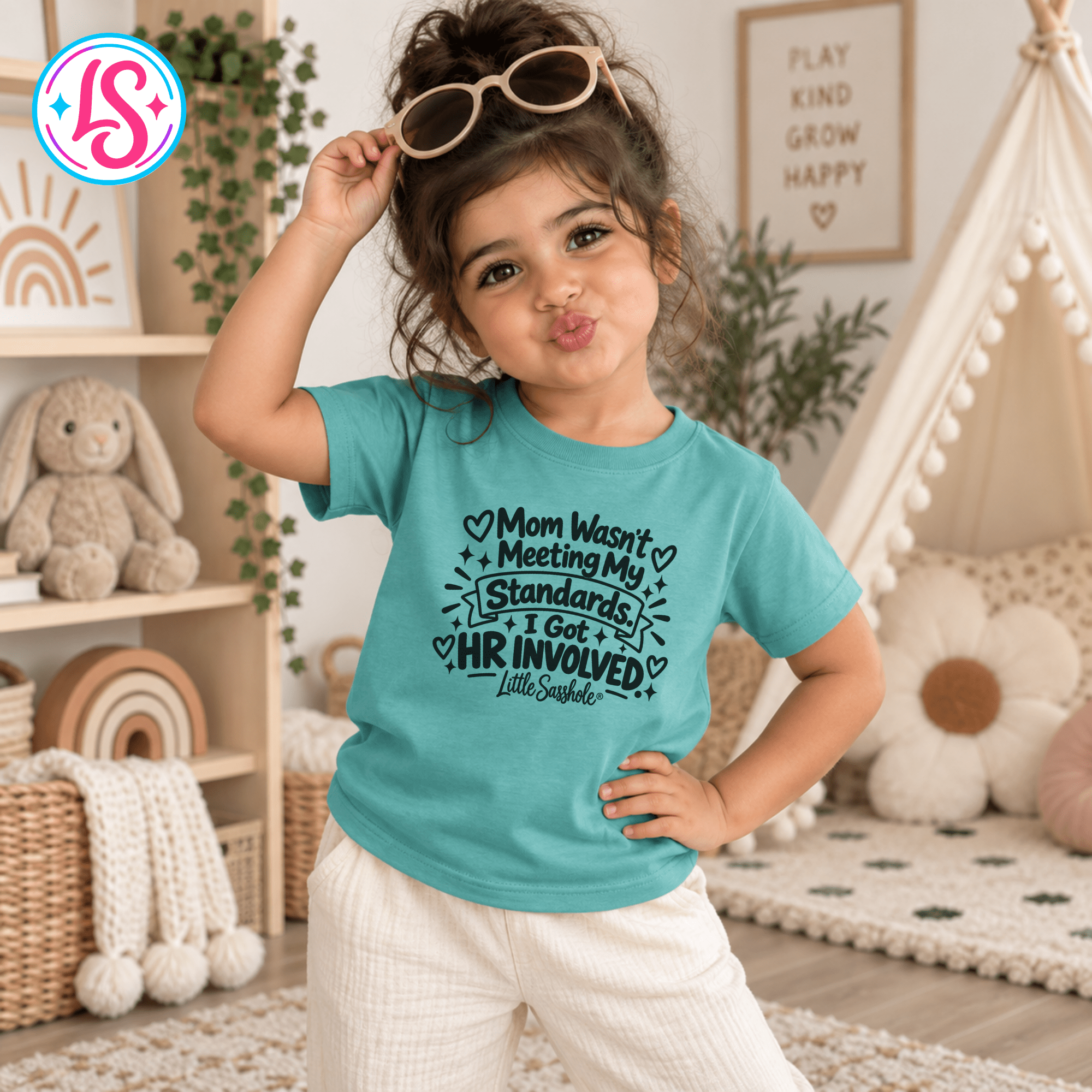 Image of Little Sasshole® Mom Wasnt Meeting My Standards Shirt, Funny Toddler Tee, HR Humor Kids Shirt, Sassy Girl Graphic T-Shirt - Funny Graphic Tee by Sasshole® Clothing