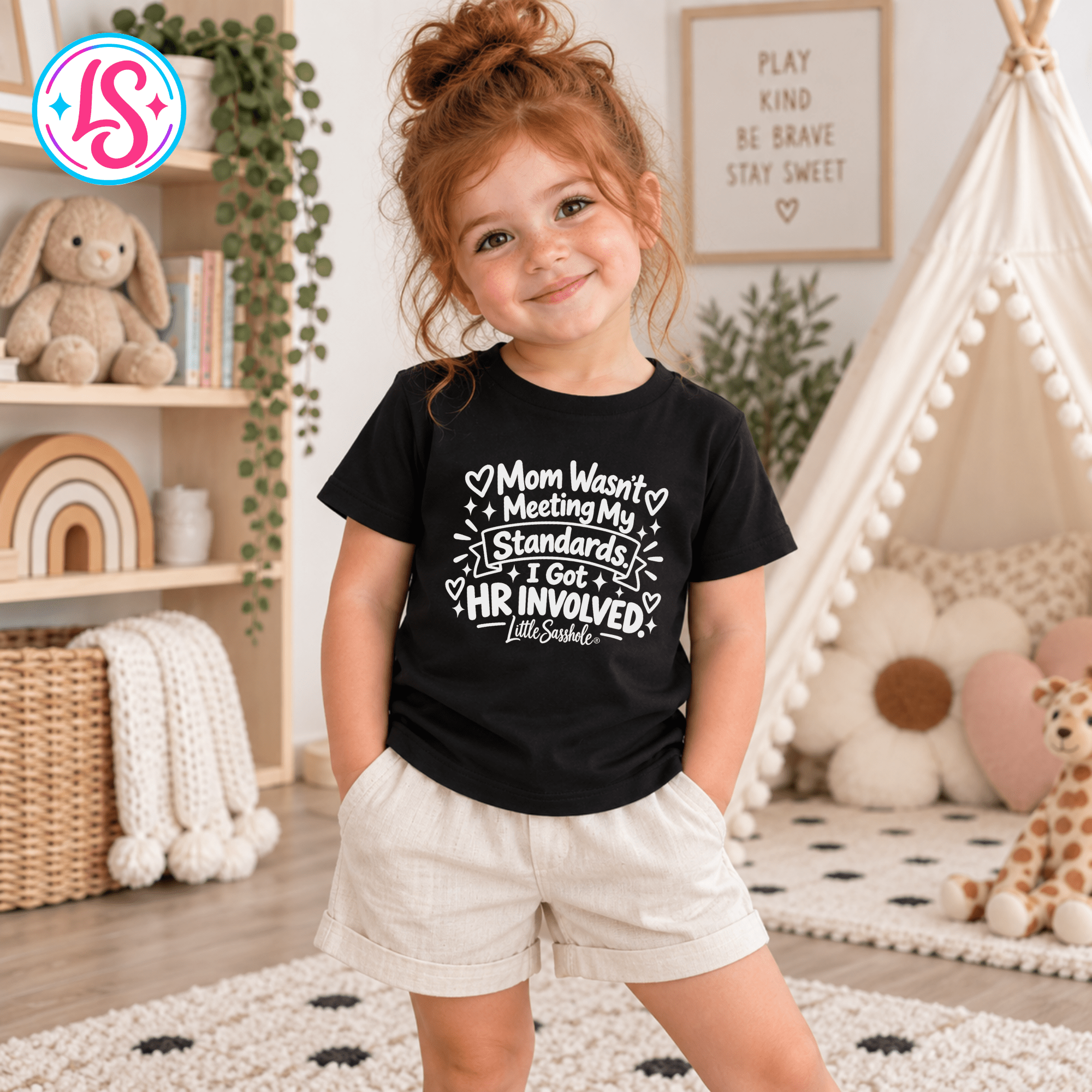 Image of Little Sasshole® Mom Wasnt Meeting My Standards Shirt, Funny Toddler Tee, HR Humor Kids Shirt, Sassy Girl Graphic T-Shirt - Funny Graphic Tee by Sasshole® Clothing