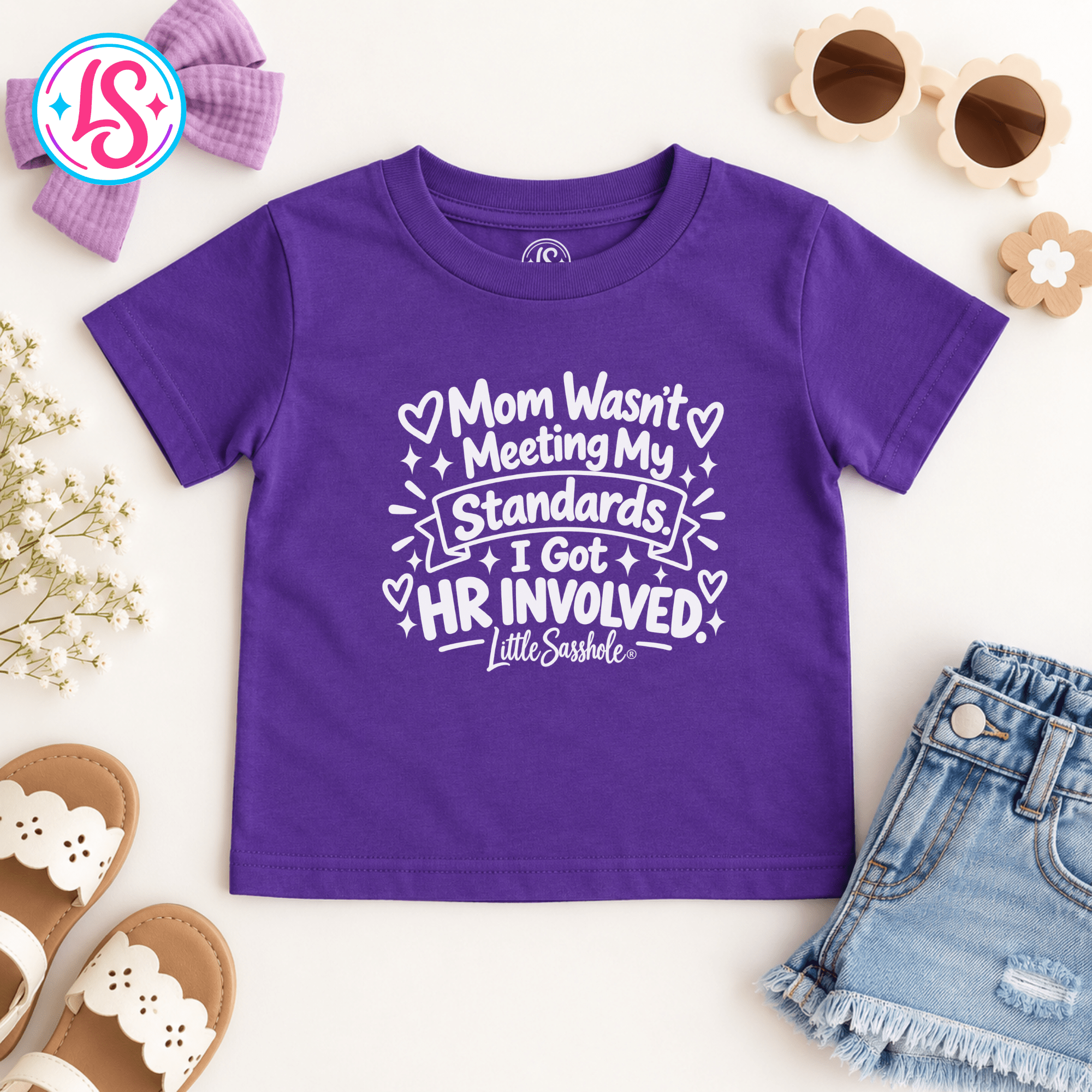Image of Little Sasshole® Mom Wasnt Meeting My Standards Shirt, Funny Toddler Tee, HR Humor Kids Shirt, Sassy Girl Graphic T-Shirt - Funny Graphic Tee by Sasshole® Clothing