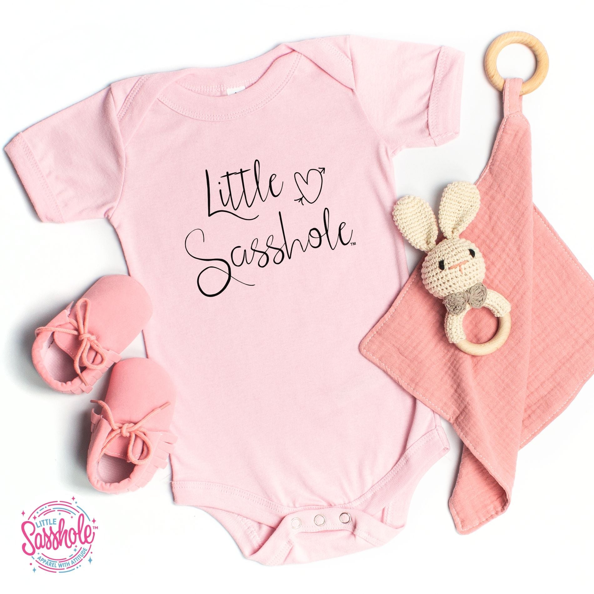 Little Sasshole™ Signature Baby Onesie®: Where Sass Begins - Funny Graphic Tee by Sasshole® Clothing