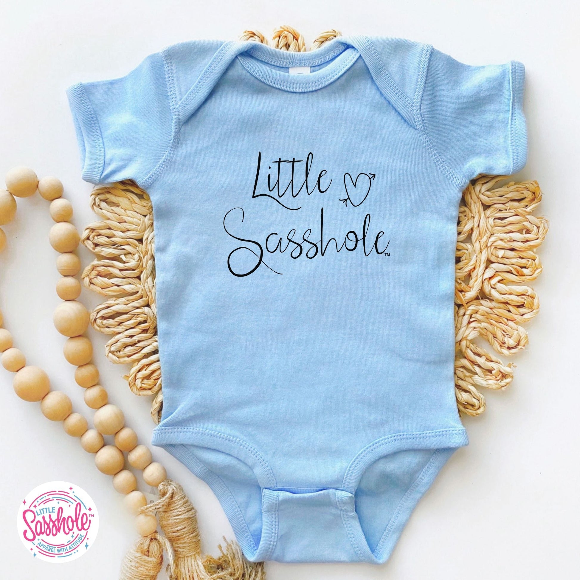 Little Sasshole™ Signature Baby Onesie®: Where Sass Begins - Funny Graphic Tee by Sasshole® Clothing