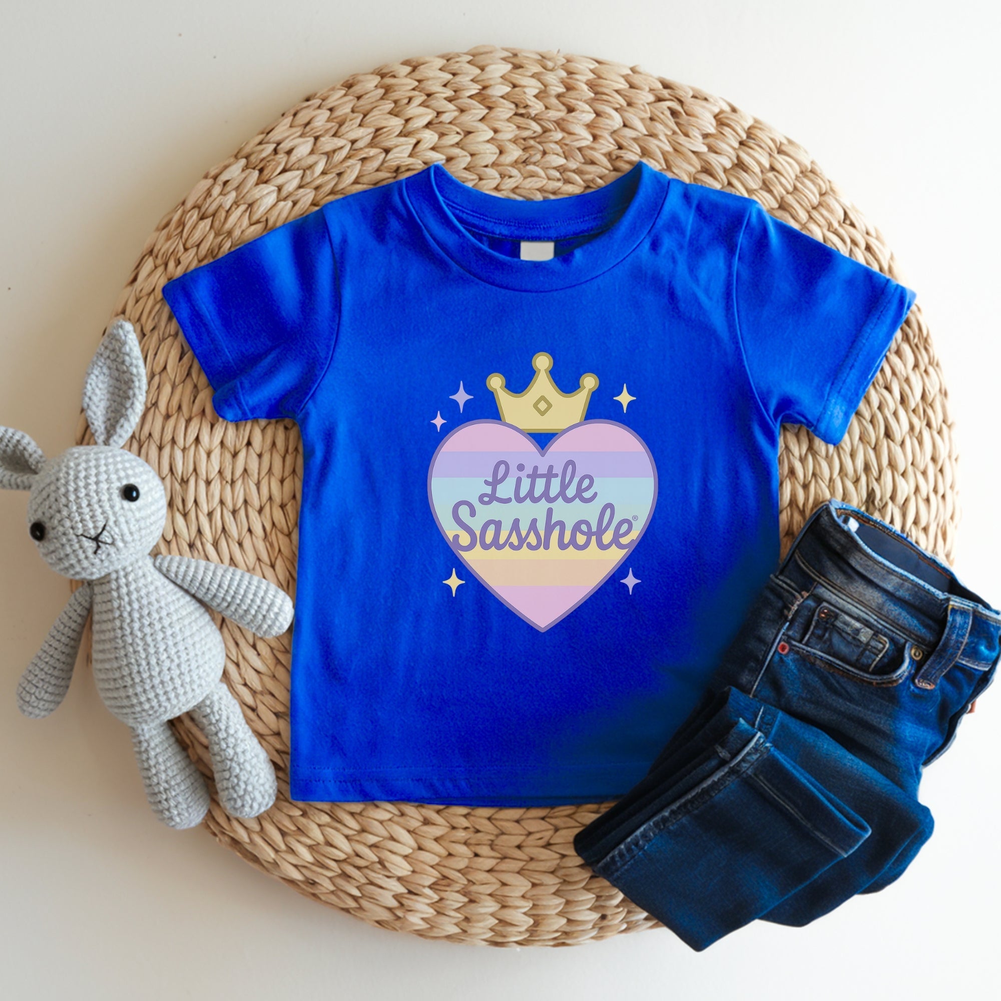 Little Sasshole® Toddler Girl Shirt | Pastel Heart Crown Tee | Cute Funny Kids Shirt | Sassy Princess T-Shirt for Girls | Baby Girl Gift - Funny Graphic Tee by Sasshole® Clothing