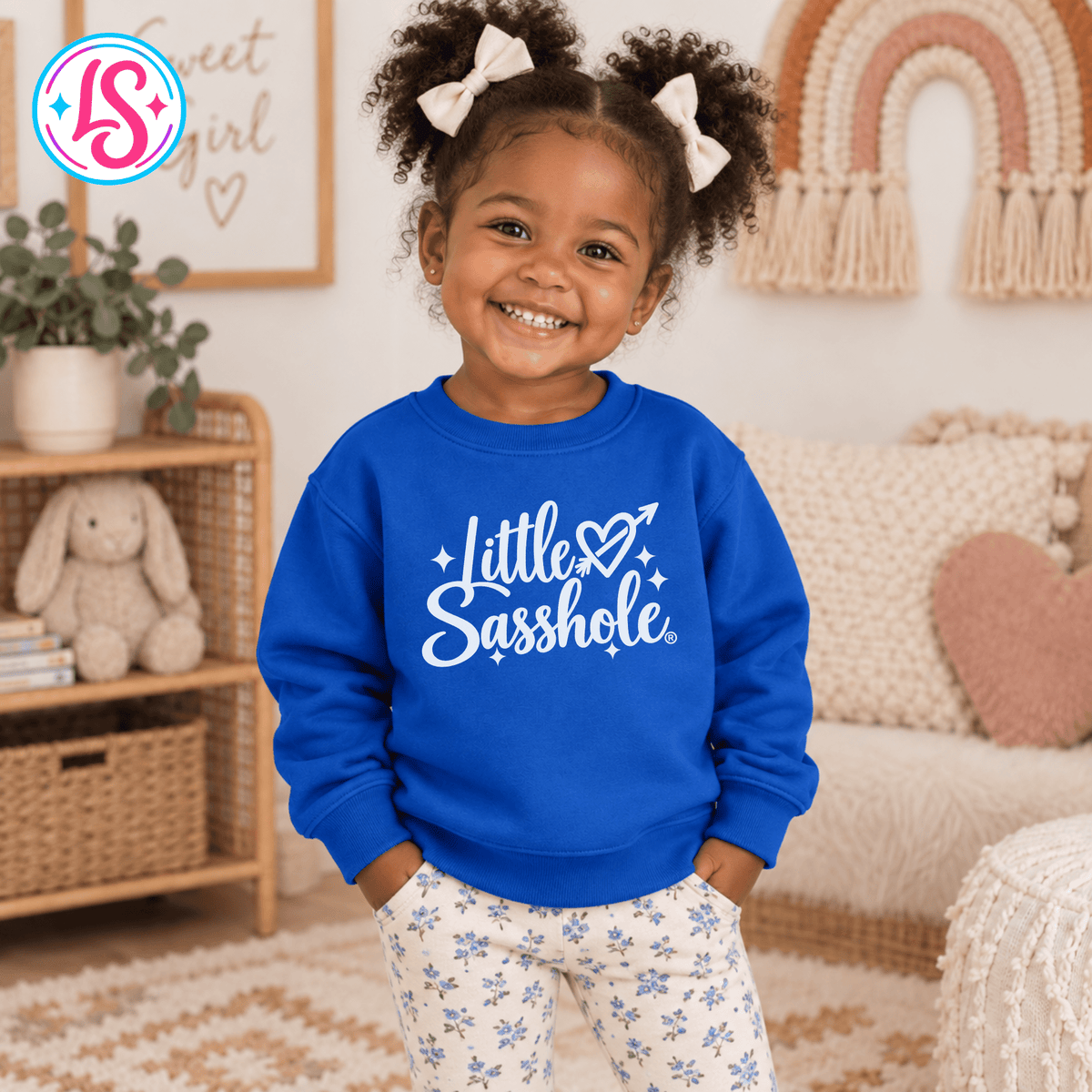 Little Sasshole® Toddler Sweatshirt, Funny Girls Crewneck, Sassy Kids Shirt, Cute Toddler Gift, Signature Logo Sweatshirt - Funny Graphic Tee by Sasshole® Clothing