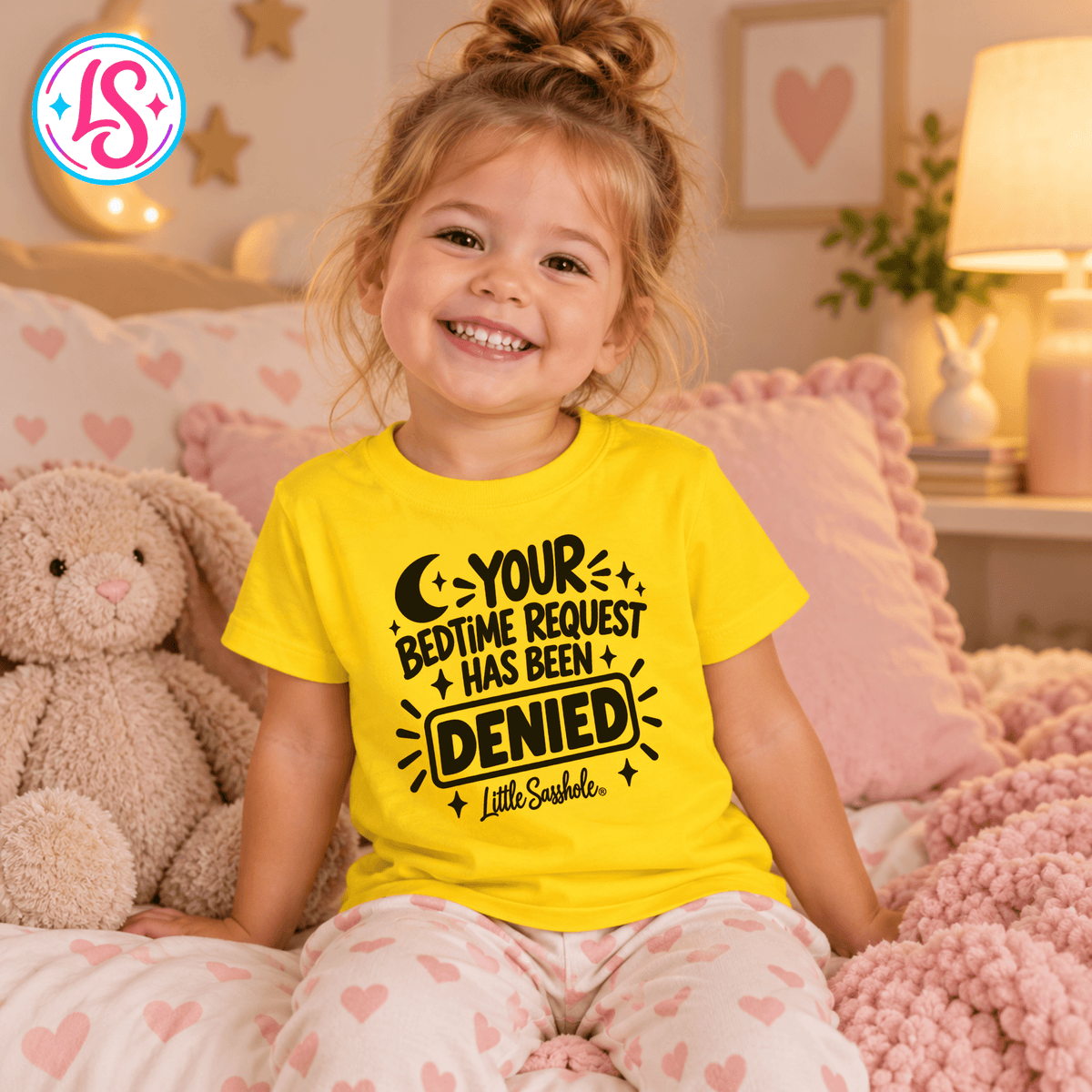 Little Sasshole® Your Bedtime Request Has Been Denied Shirt, Funny Toddler Tee, Sassy Kids Graphic T-Shirt, Bedtime Humor Gift - Funny Graphic Tee by Sasshole® Clothing