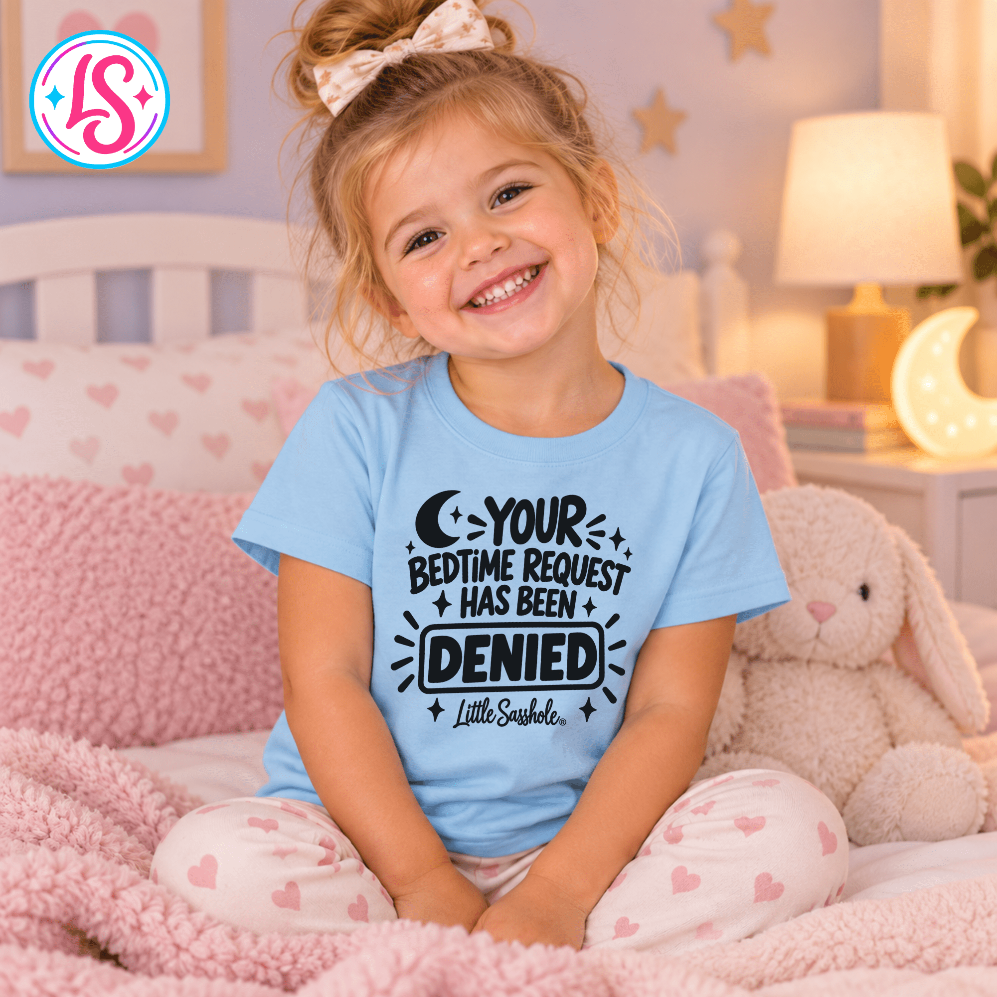 Image of Little Sasshole® Your Bedtime Request Has Been Denied Shirt, Funny Toddler Tee, Sassy Kids Graphic T-Shirt, Bedtime Humor Gift - Funny Graphic Tee by Sasshole® Clothing