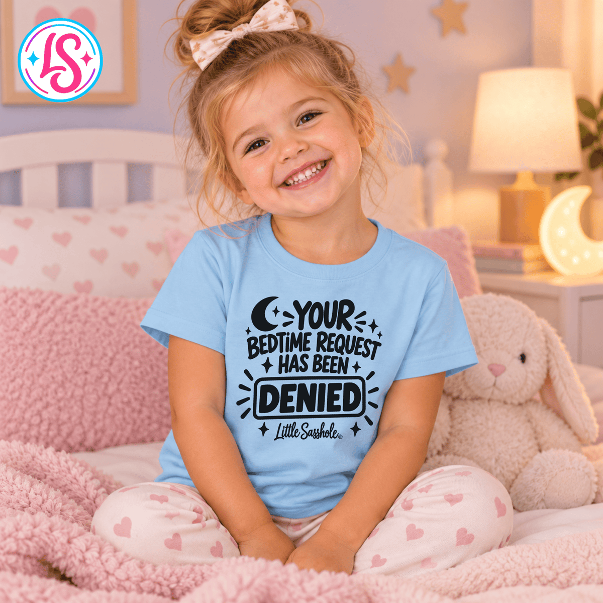 Little Sasshole® Your Bedtime Request Has Been Denied Shirt, Funny Toddler Tee, Sassy Kids Graphic T-Shirt, Bedtime Humor Gift - Funny Graphic Tee by Sasshole® Clothing