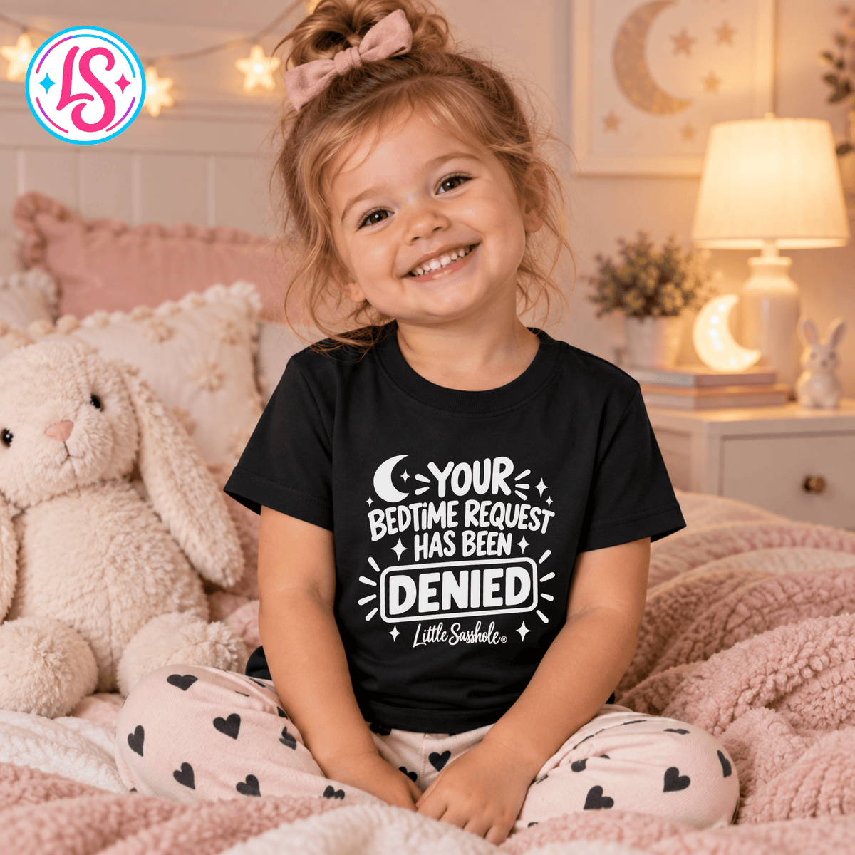 Little Sasshole® Your Bedtime Request Has Been Denied Shirt, Funny Toddler Tee, Sassy Kids Graphic T-Shirt, Bedtime Humor Gift - Funny Graphic Tee by Sasshole® Clothing