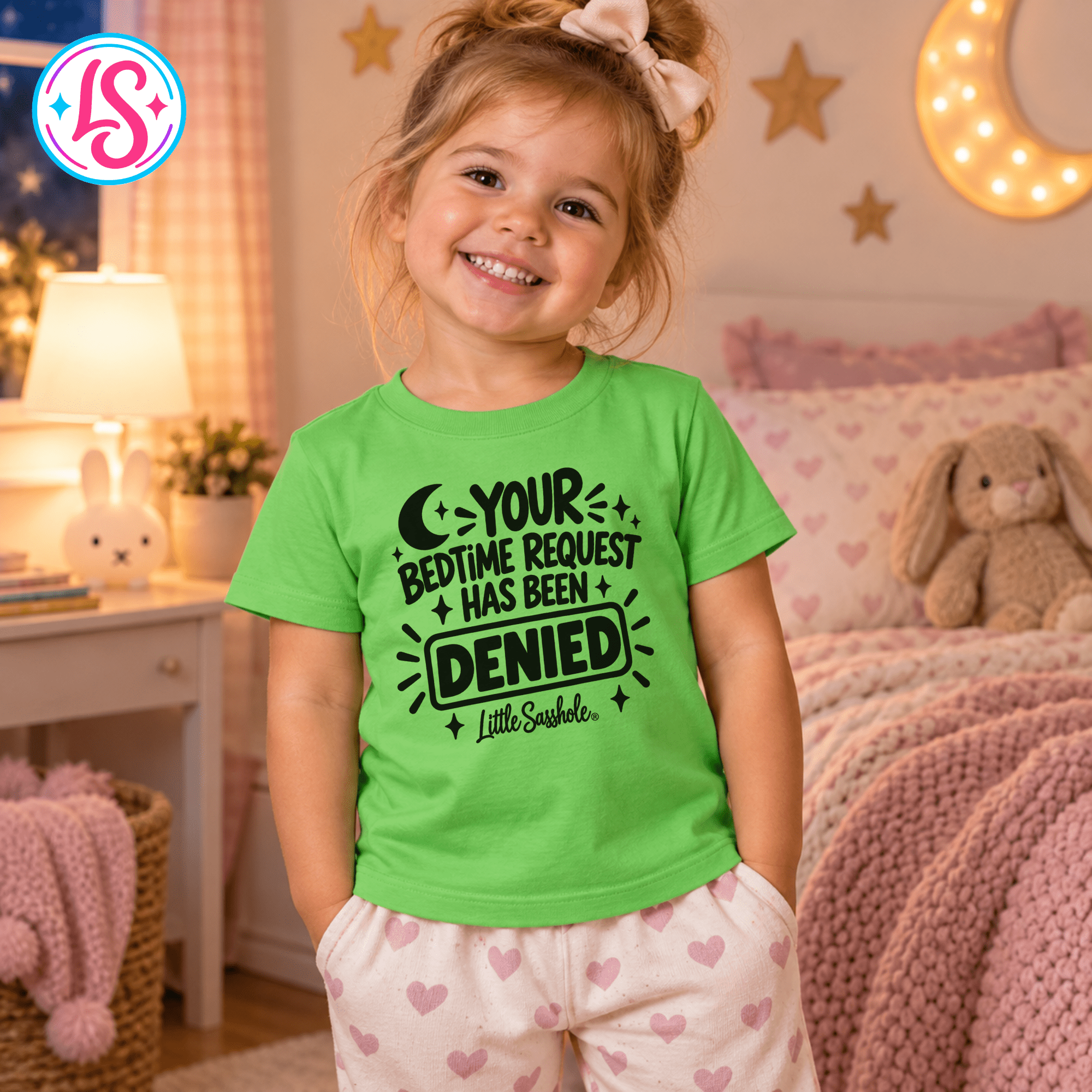 Little Sasshole® Your Bedtime Request Has Been Denied Shirt, Funny Toddler Tee, Sassy Kids Graphic T-Shirt, Bedtime Humor Gift - Funny Graphic Tee by Sasshole® Clothing