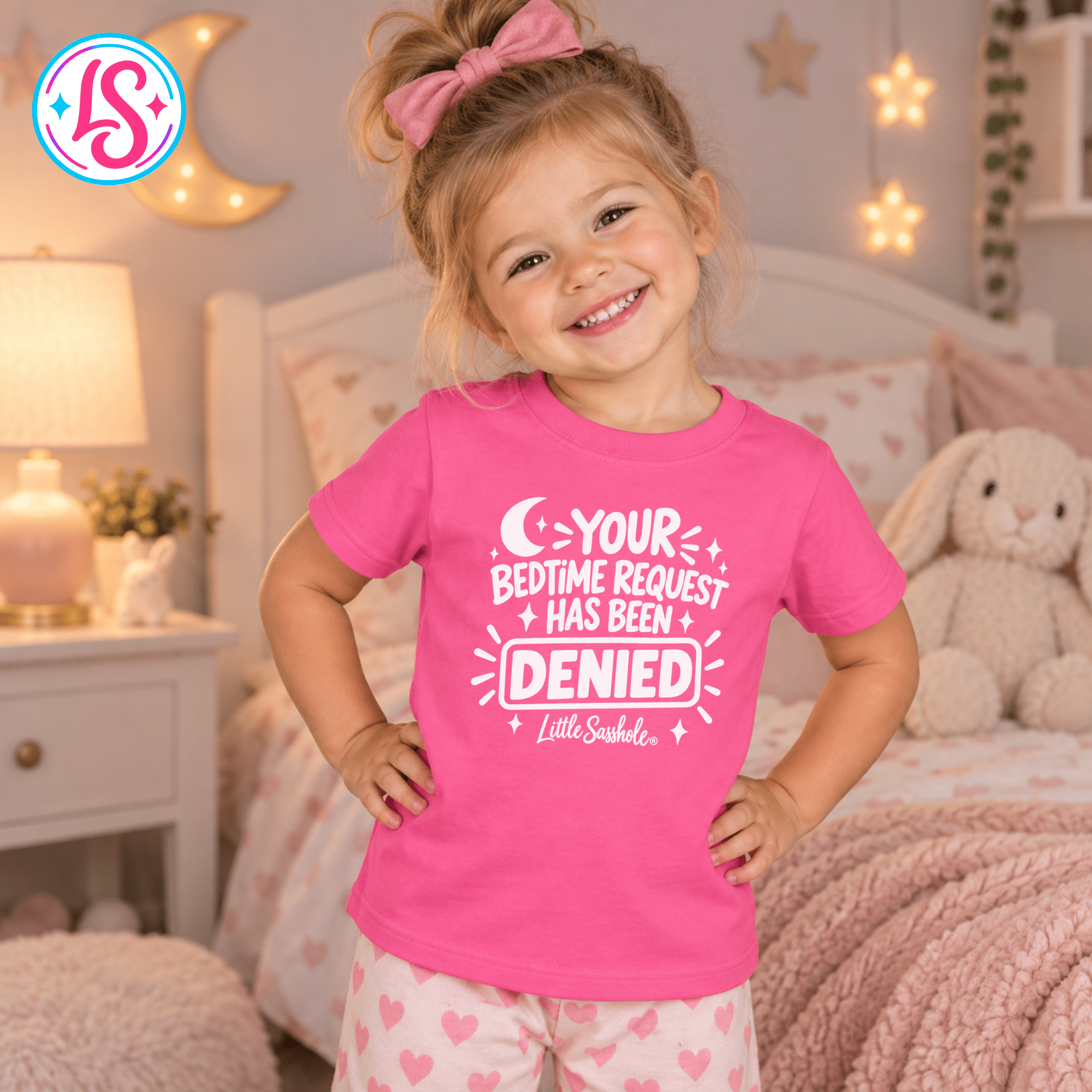 Image of Little Sasshole® Your Bedtime Request Has Been Denied Shirt, Funny Toddler Tee, Sassy Kids Graphic T-Shirt, Bedtime Humor Gift - Funny Graphic Tee by Sasshole® Clothing