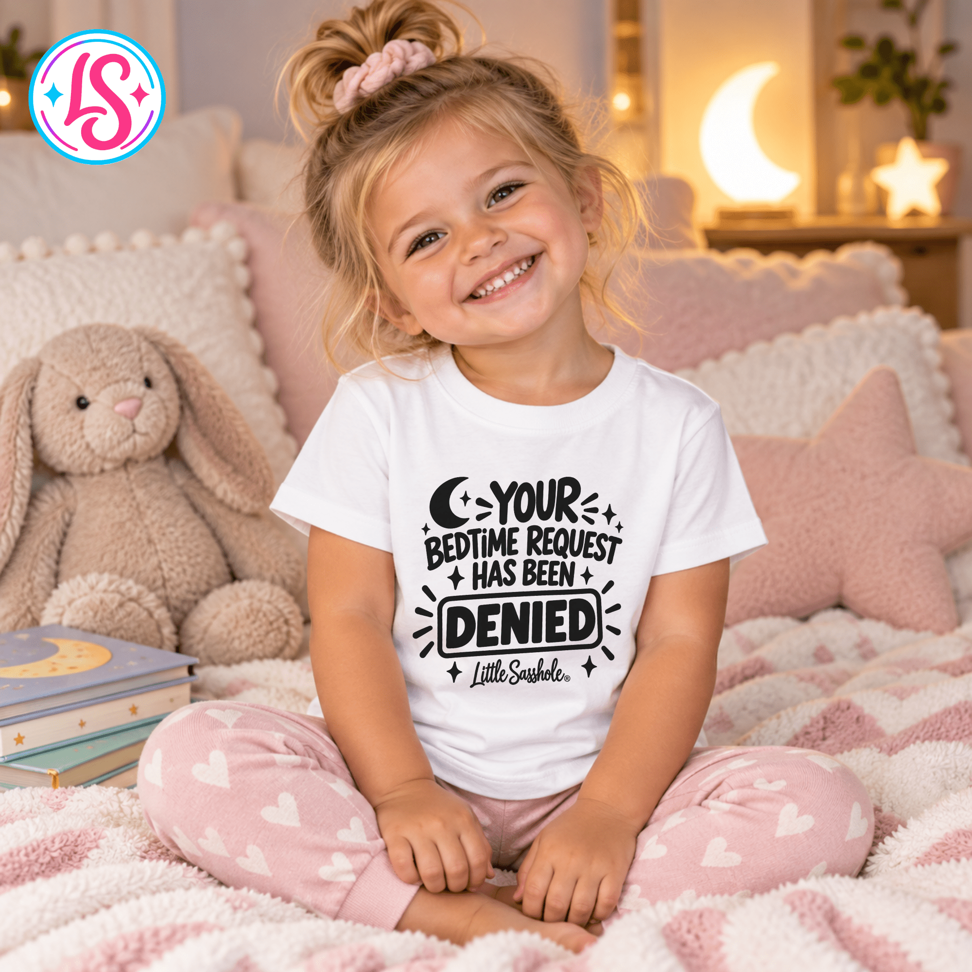 Image of Little Sasshole® Your Bedtime Request Has Been Denied Shirt, Funny Toddler Tee, Sassy Kids Graphic T-Shirt, Bedtime Humor Gift - Funny Graphic Tee by Sasshole® Clothing