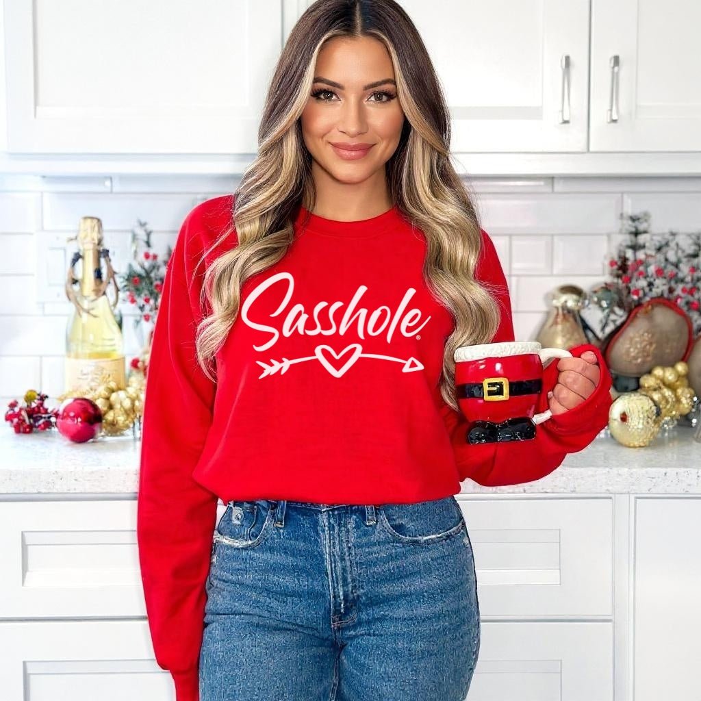 Love with Attitude – Women’s Sweatshirt | Cute Sassy Graphic Tee | Sasshole® - Funny Graphic Tee by Sasshole® Clothing